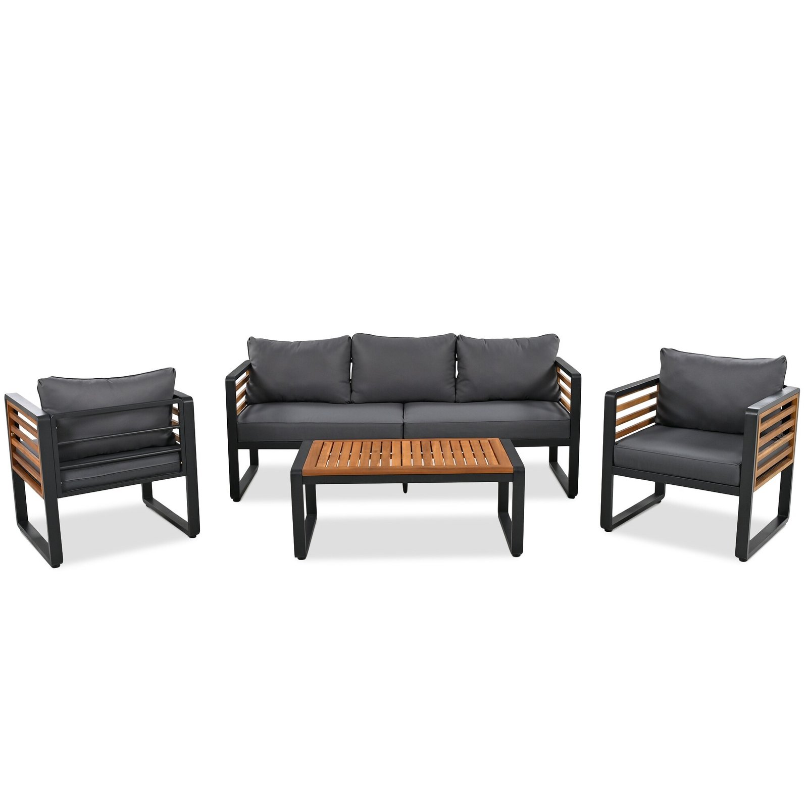 4-Piece Outdoor Conversation Set with Removable Cushions by Leisure Zone - Image 28