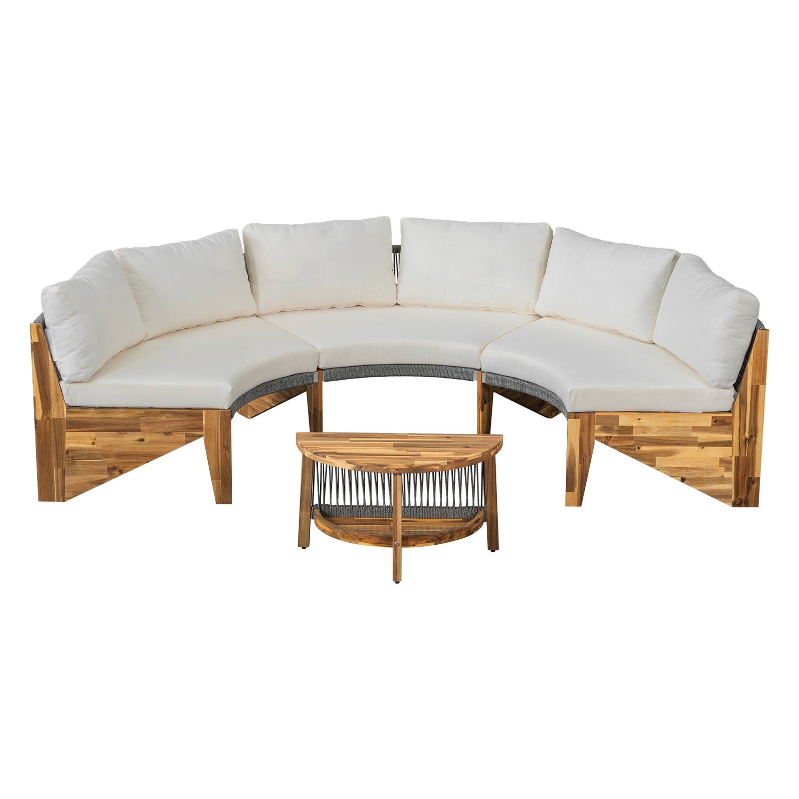6-Person Outdoor Seating Group with Cushions and Coffee Table by Leisure Zone - Image 4