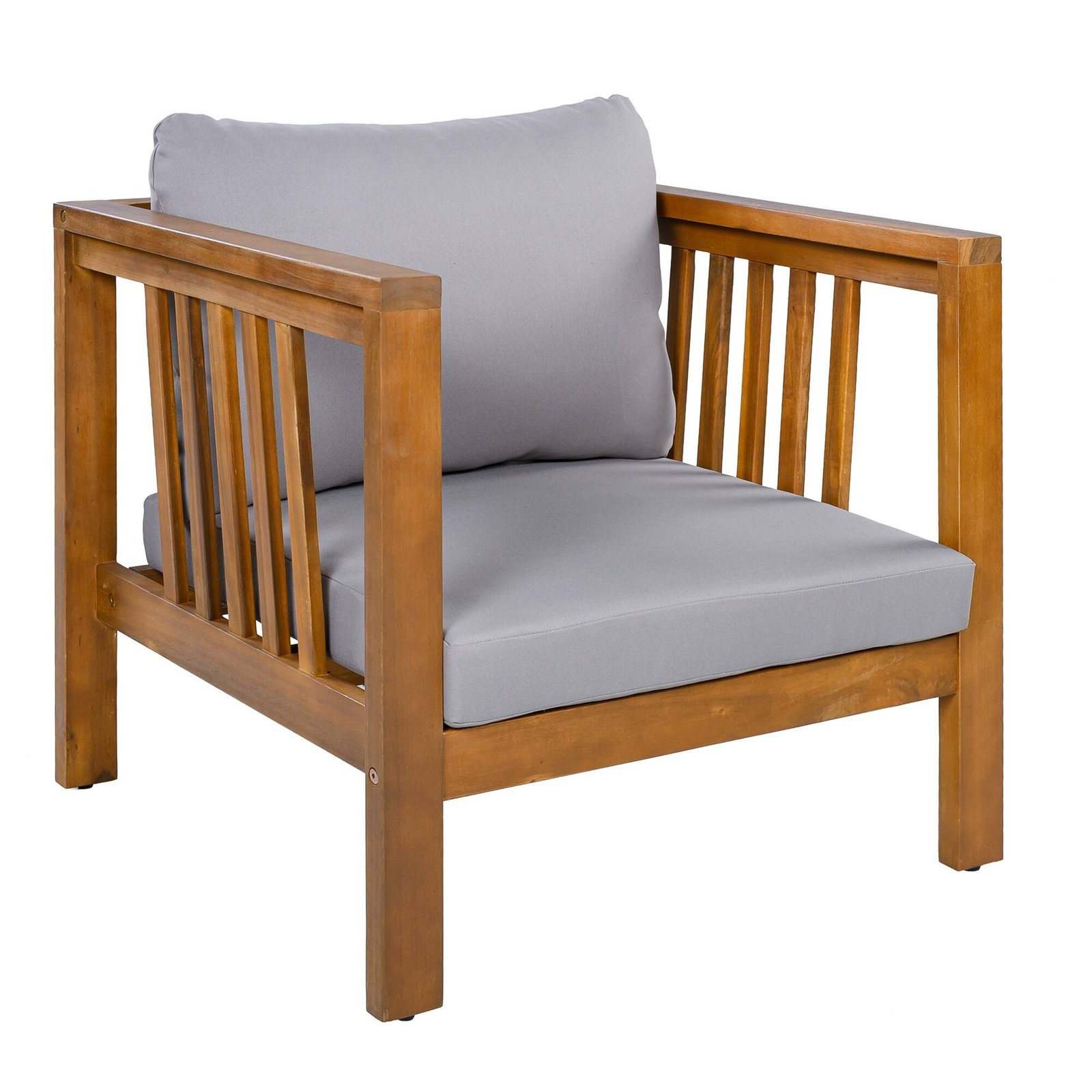 Outdoor Acacia Club Chair with Square Arms by Leisure Zone - Image 16