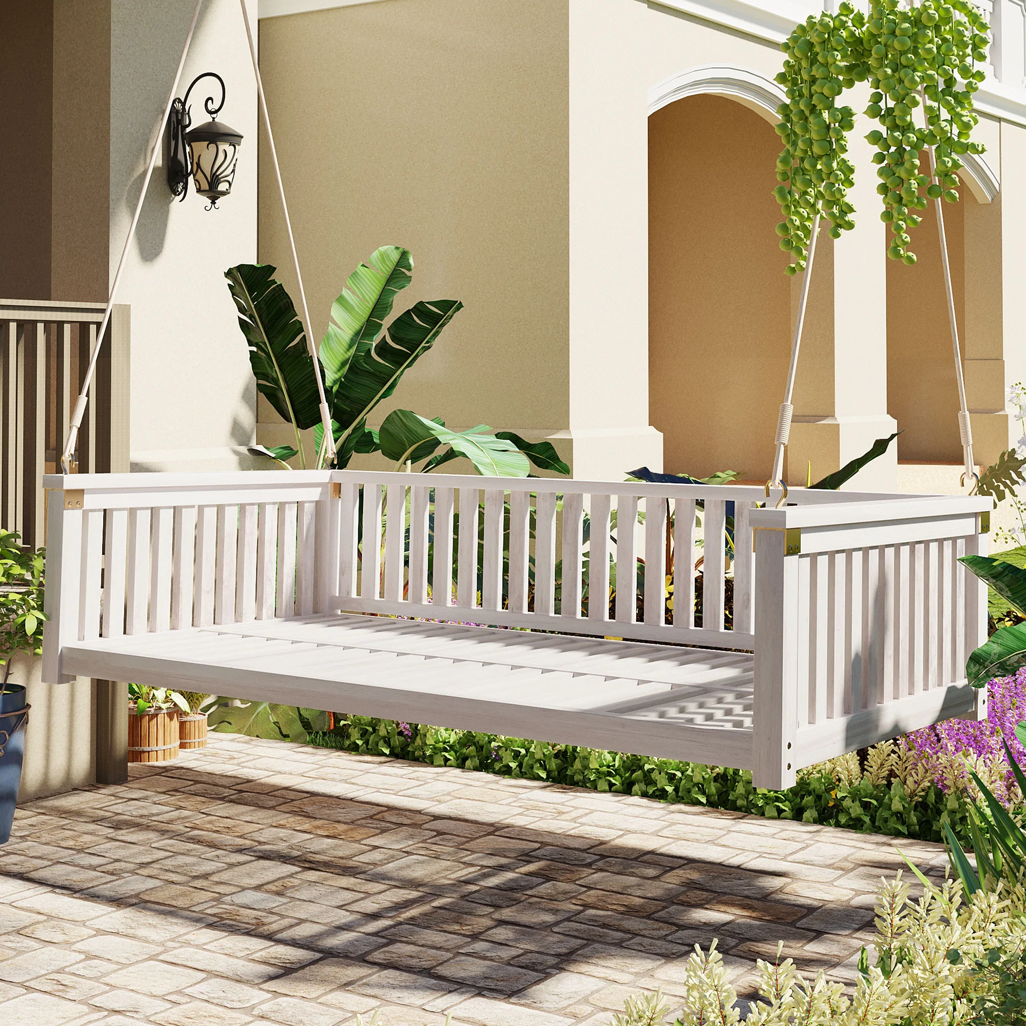 Minimalist Twin Size Garden Swing Bed by Leisure Zone - Image 3