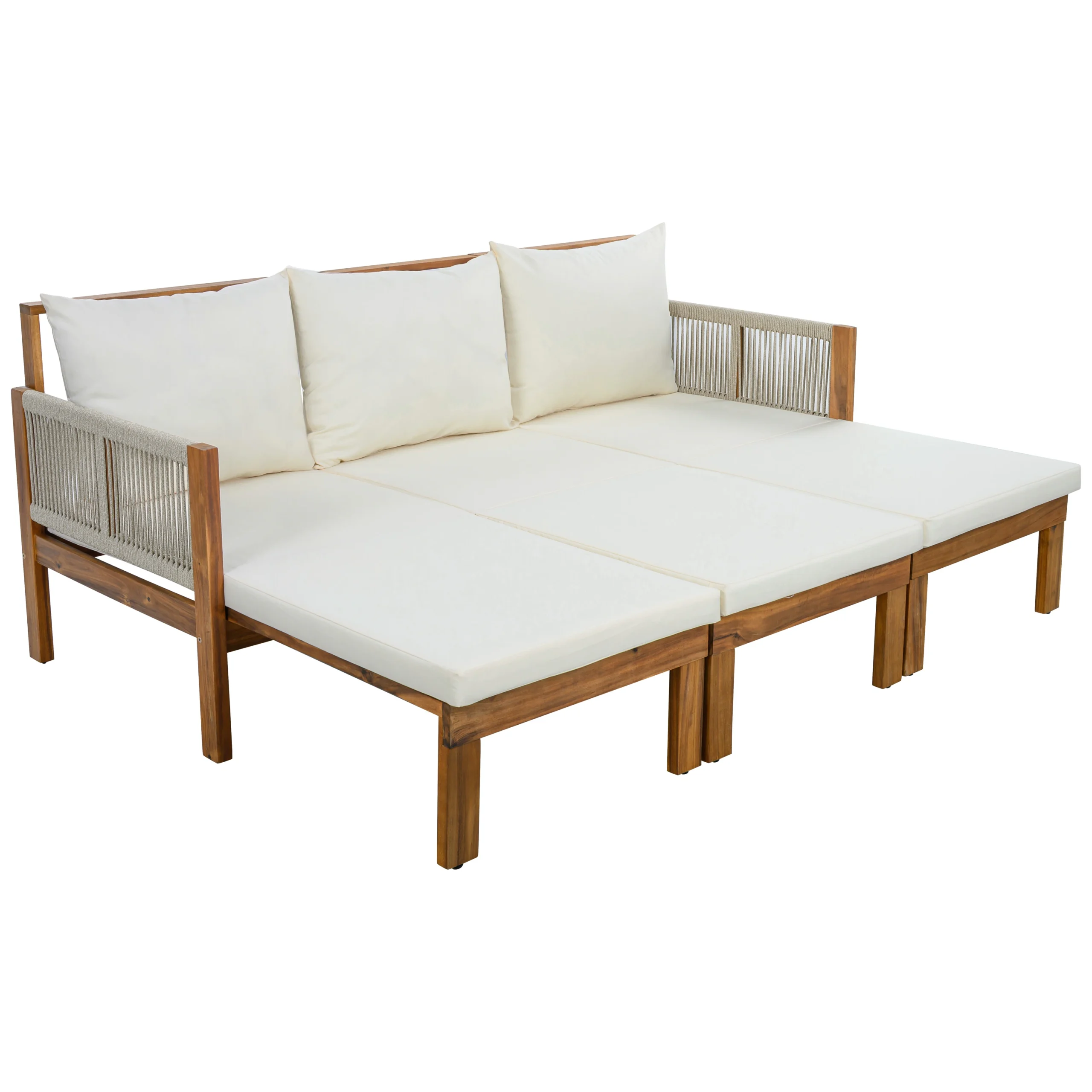 3-in-1 Outdoor Daybed & Patio Sofa with Pull-Out Sleeper by Leisure Zone - Image 4