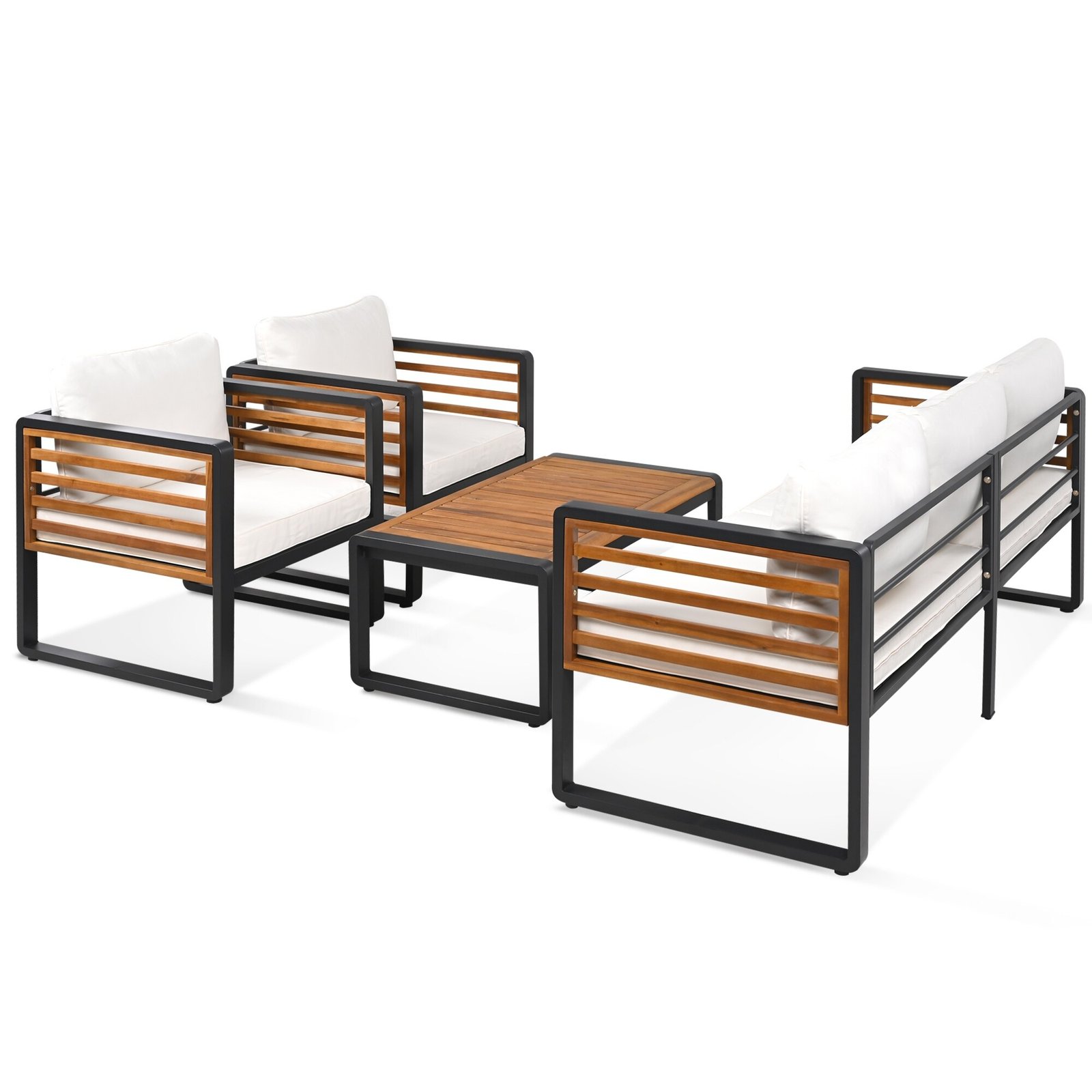 4-Piece Outdoor Conversation Set with Removable Cushions by Leisure Zone - Image 8