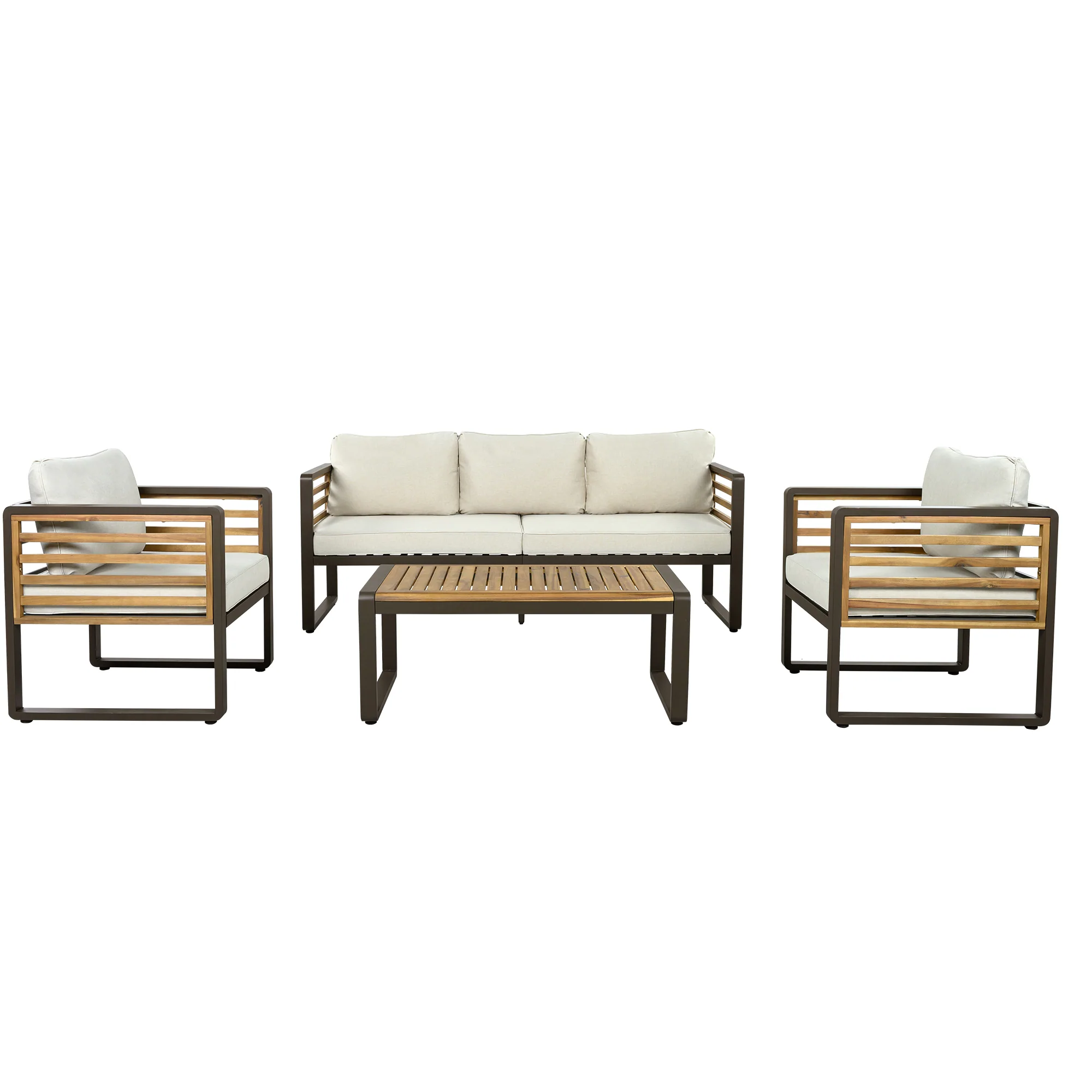 4-Piece Outdoor Conversation Set with Removable Cushions by Leisure Zone - Image 37