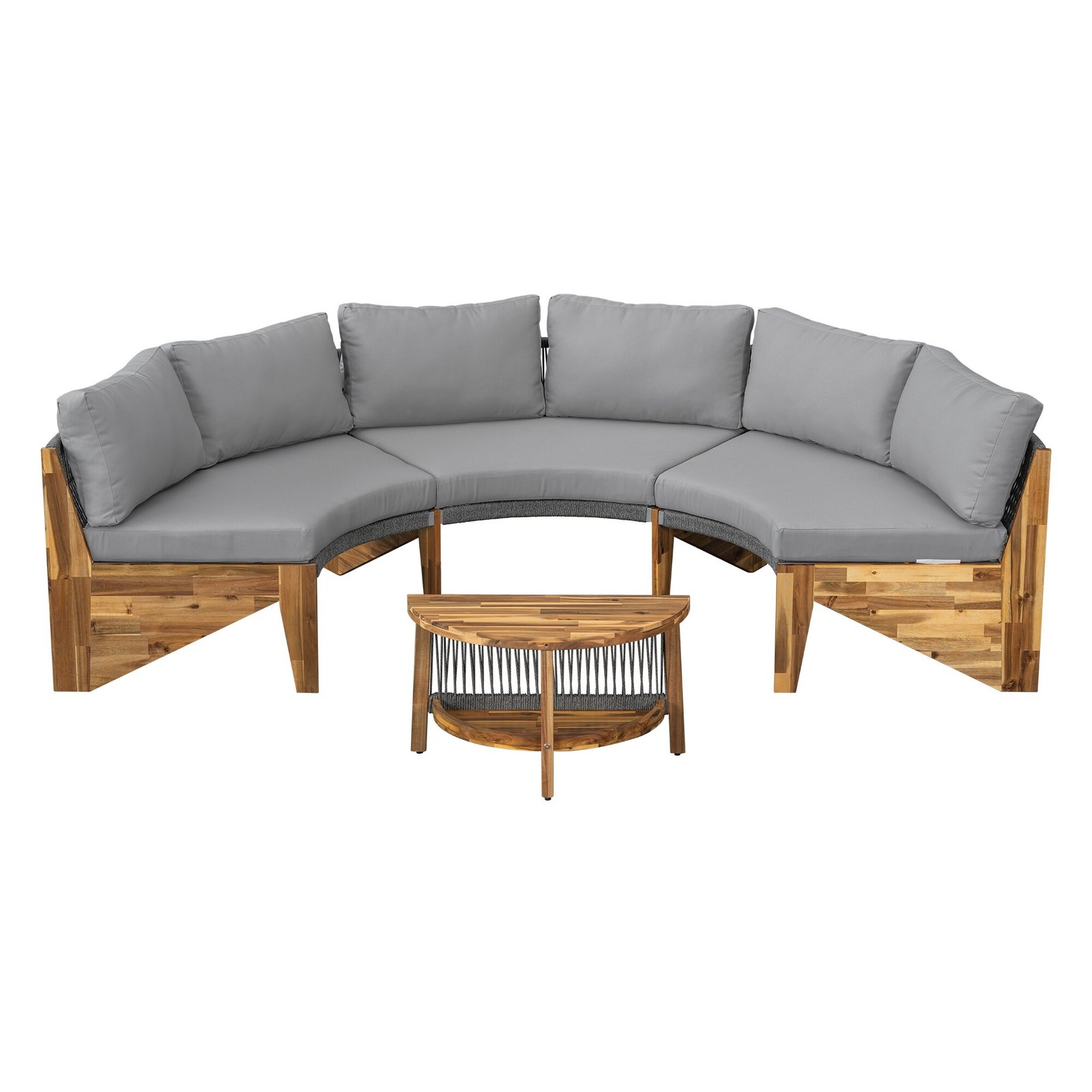 6-Person Outdoor Seating Group with Cushions and Coffee Table by Leisure Zone - Image 15