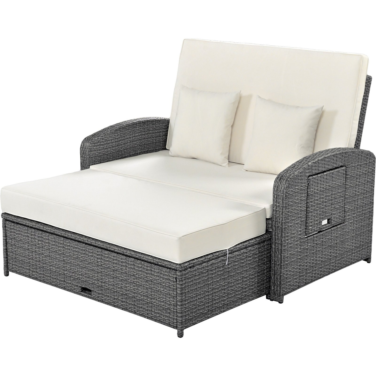 2-Person Reclining Daybed with Adjustable Back & Cushions by Leisure Zone - Image 4