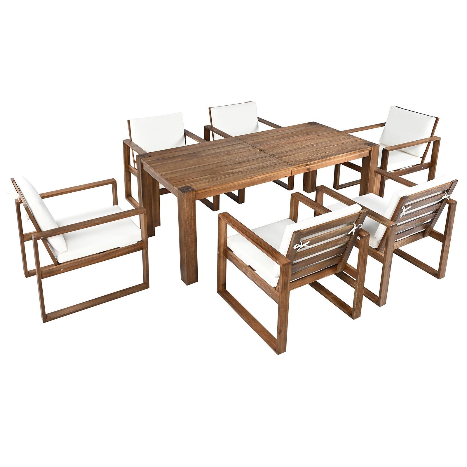 Acacia Wood Patio Table & Chairs with Cushions by Leisure Zone - Image 15