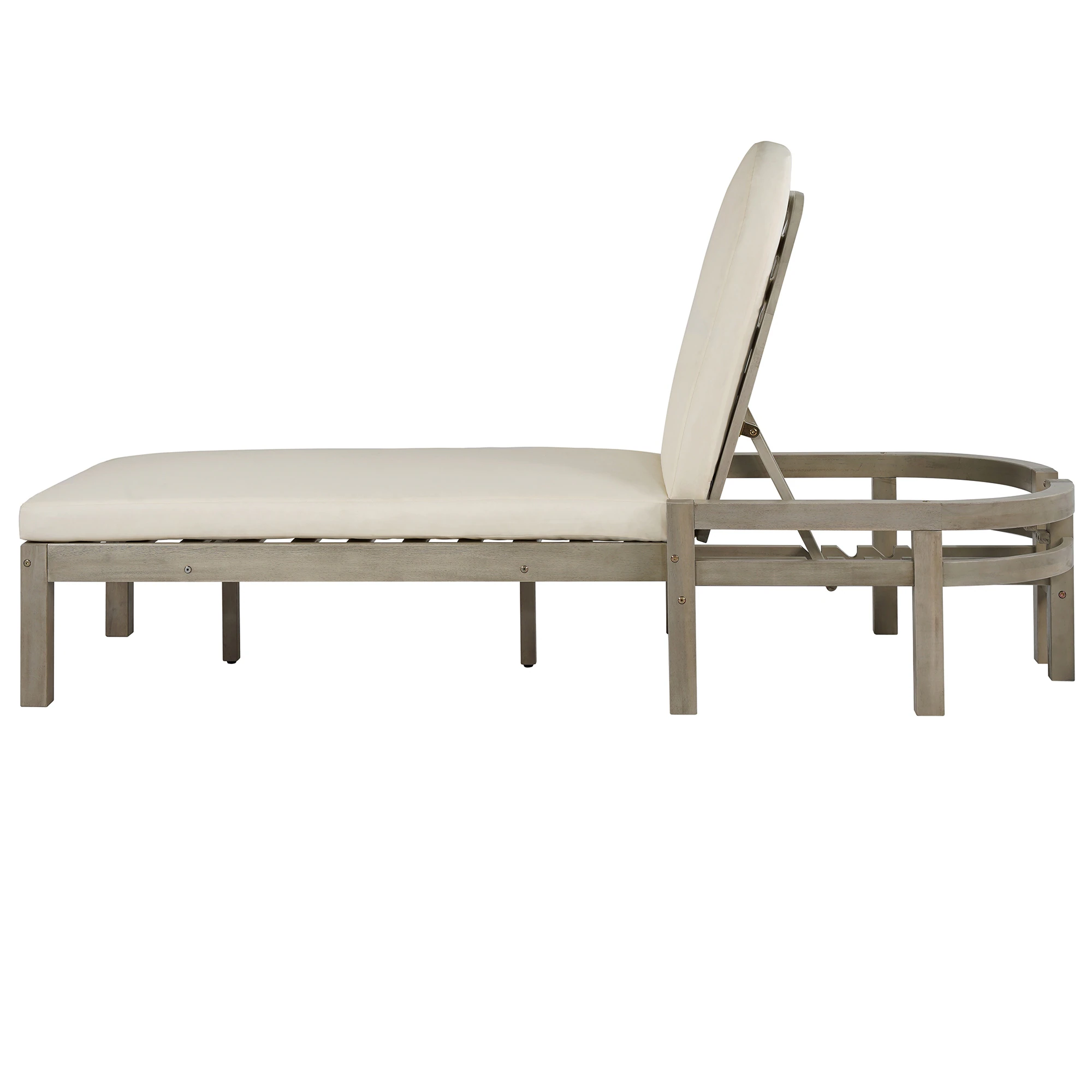 5-Position Adjustable Outdoor Chaise Lounge with Arched Backrest by Leisure Zone - Image 22