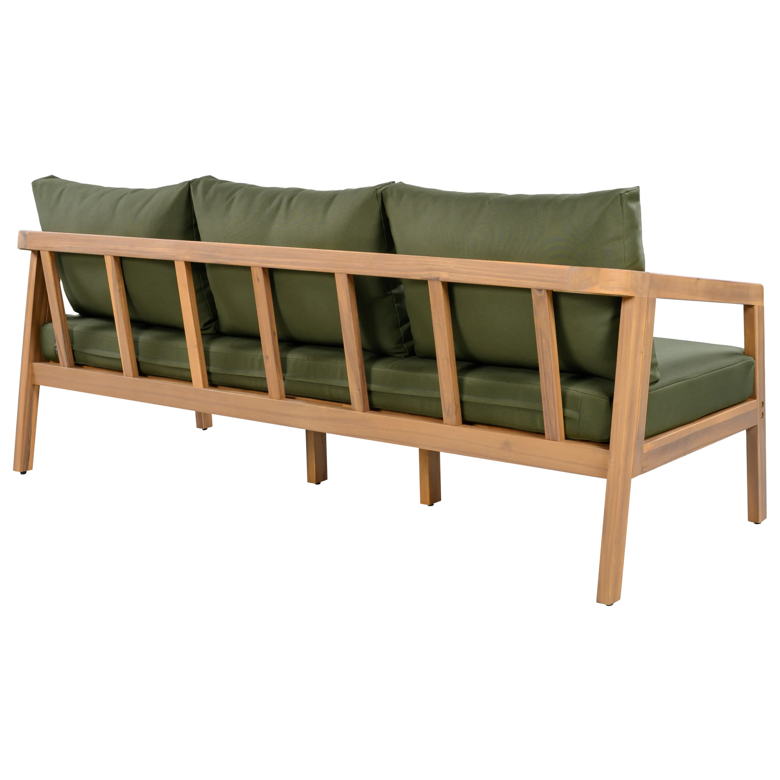 3-Seater Acacia Outdoor Patio Sofa with Thick Cushions by Leisure Zone - Image 16