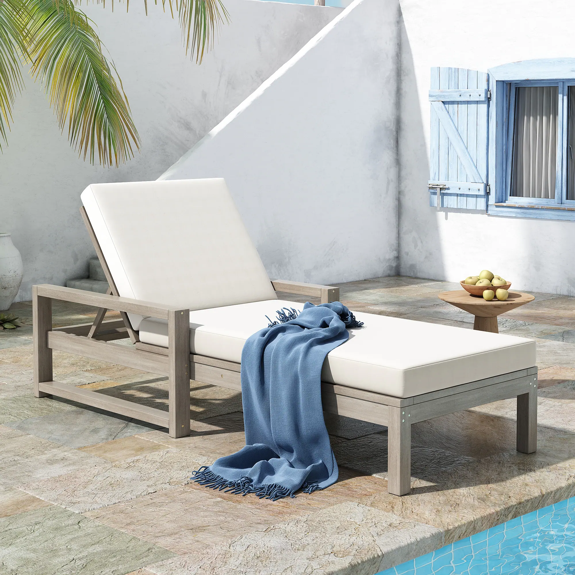 Outdoor Lounge Chair with 5-Position Adjustable Backrest by Leisure Zone - Image 13