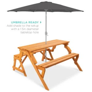 Best Choice 2-in-1 Wooden Picnic Table Bench