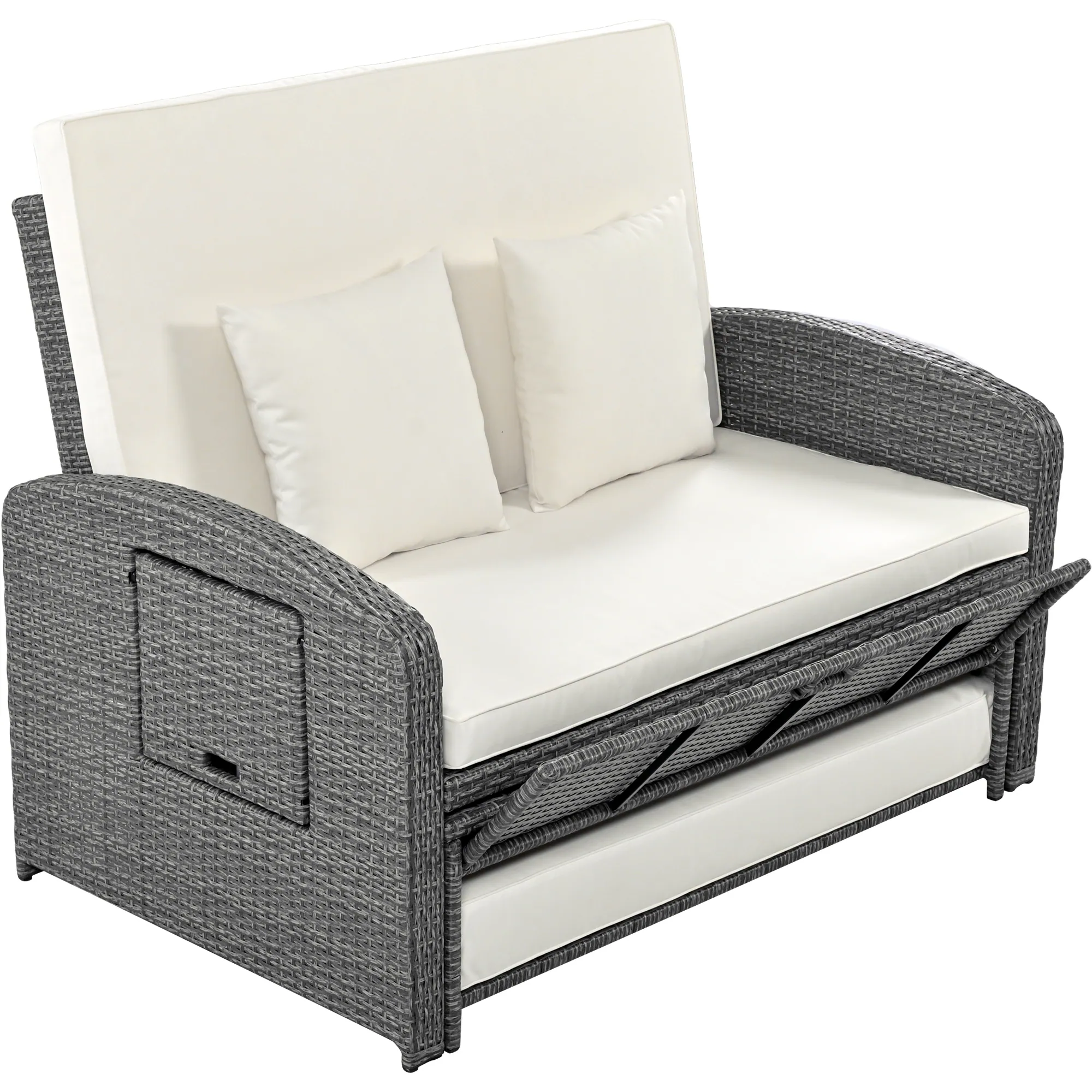 2-Person Reclining Daybed with Adjustable Back & Cushions by Leisure Zone - Image 2