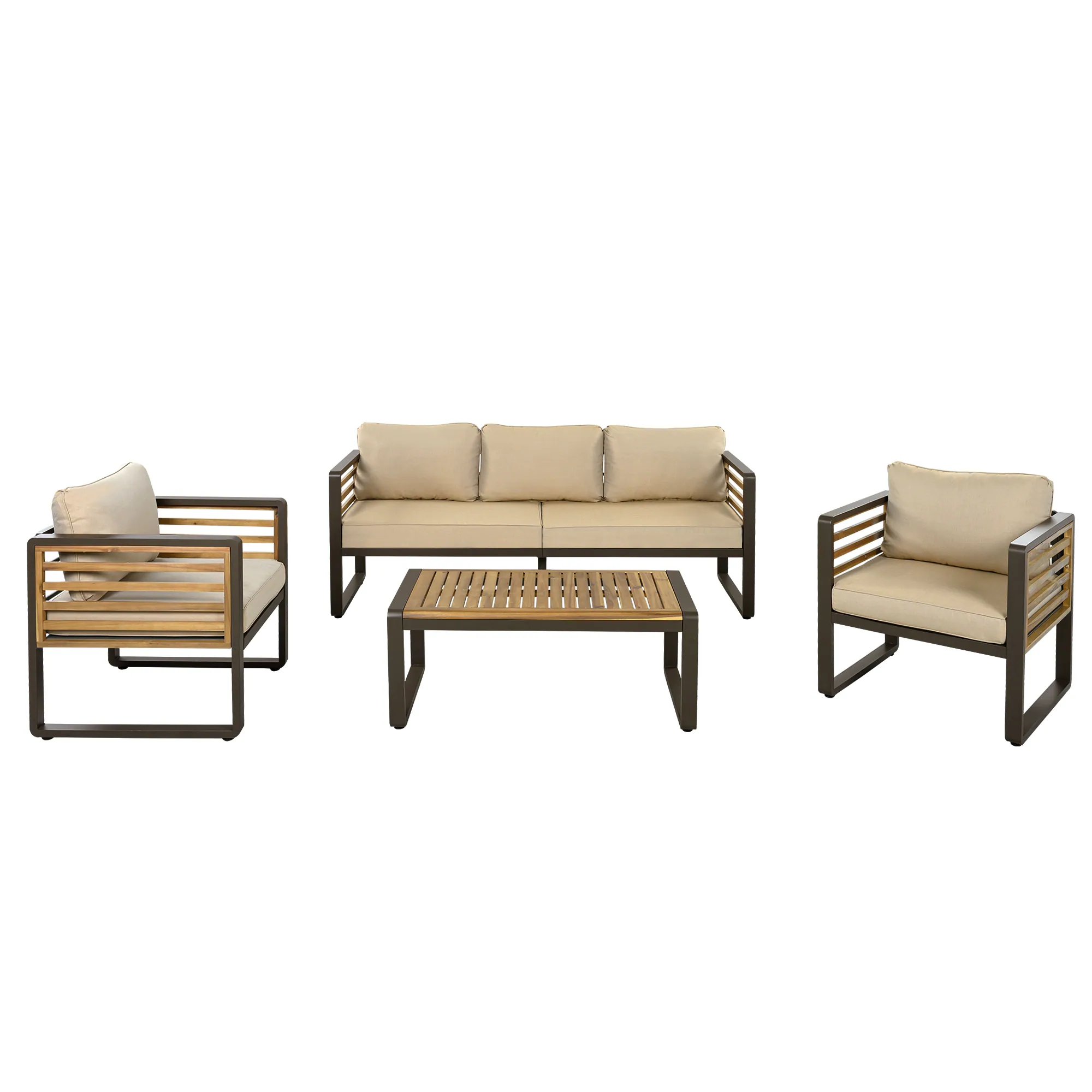 4-Piece Outdoor Conversation Set with Removable Cushions by Leisure Zone - Image 19