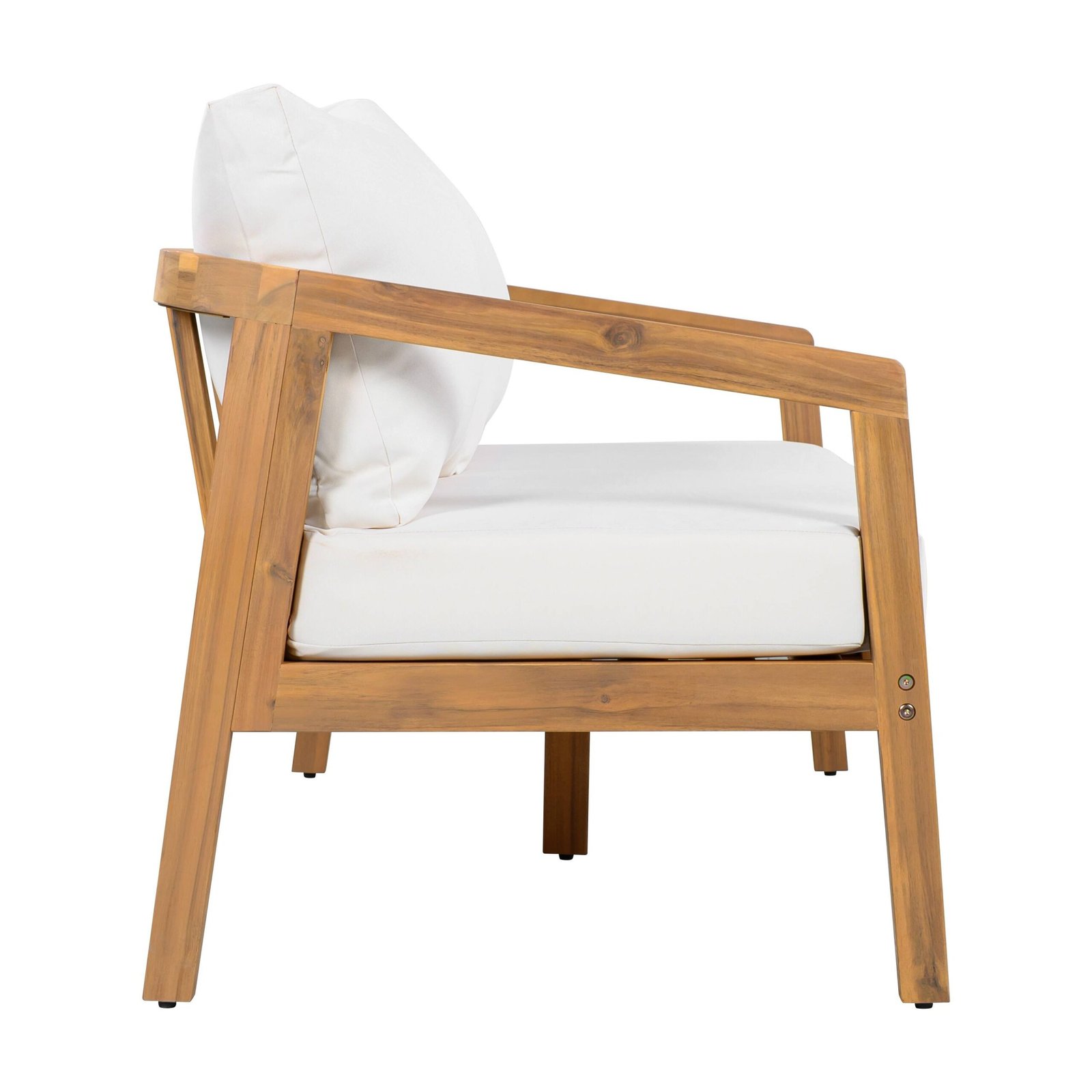 Acacia Wood Patio Loveseat Sofa with Thick Cushions by Leisure Zone - Image 7