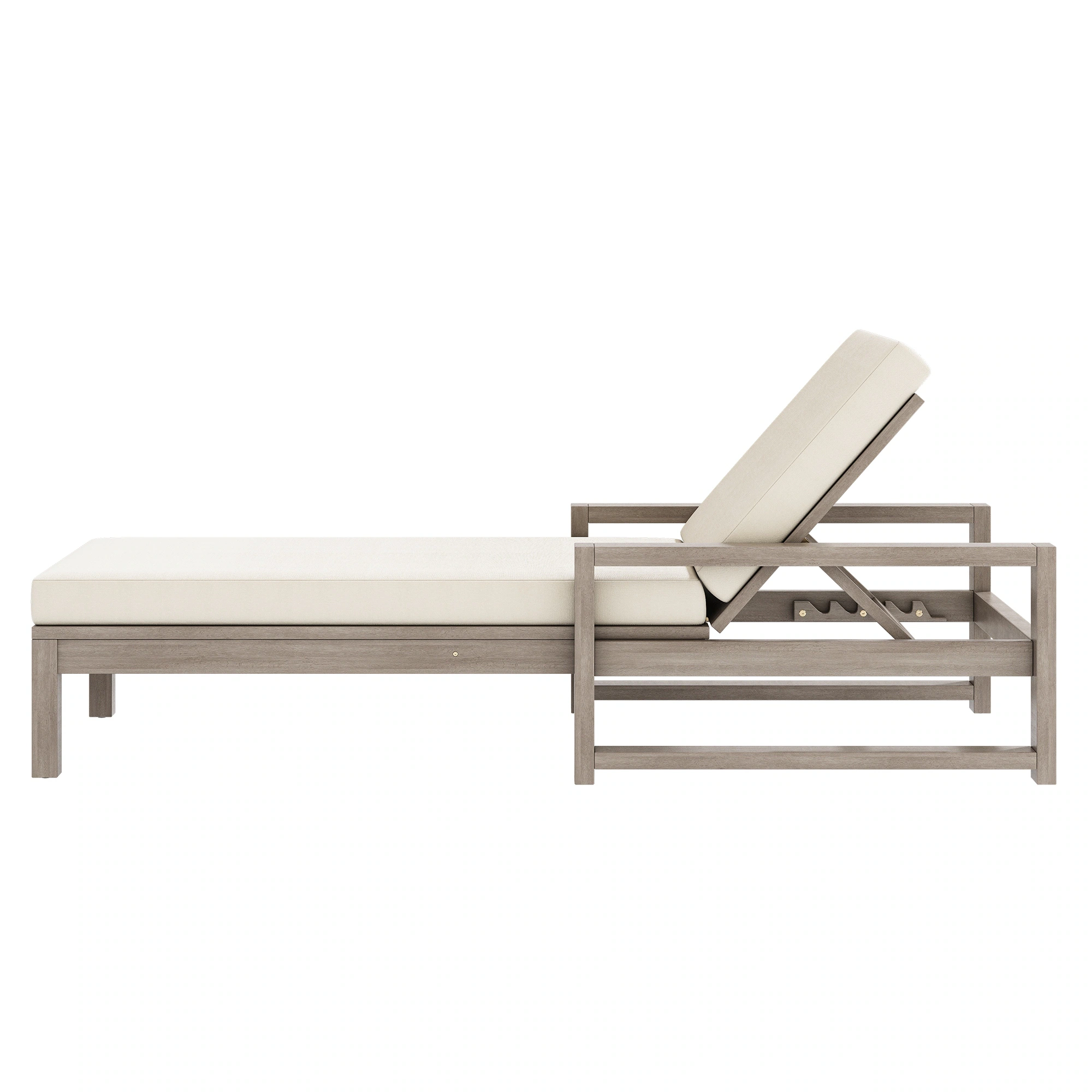 Acacia Wood 5-Position Outdoor Chaise Lounge Chairs Set of 2 by Leisure Zone - Image 16