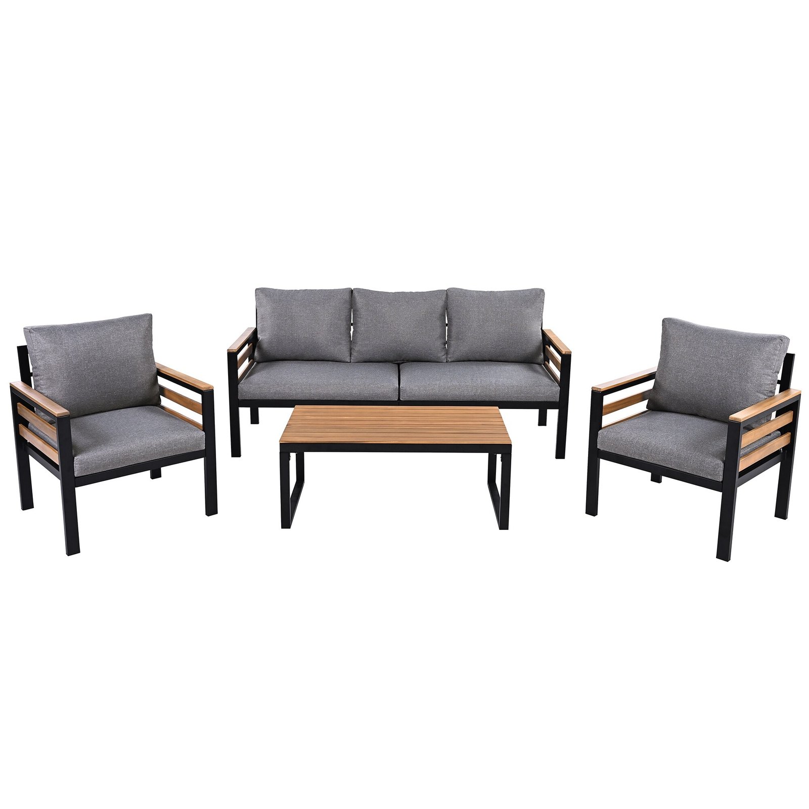 4-Piece Outdoor Patio Conversation Set with A Coffee Table by Leisure Zone - Image 14