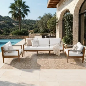 Modern 3-Piece Outdoor Patio Sectional Sofa Set by Leisure Zone