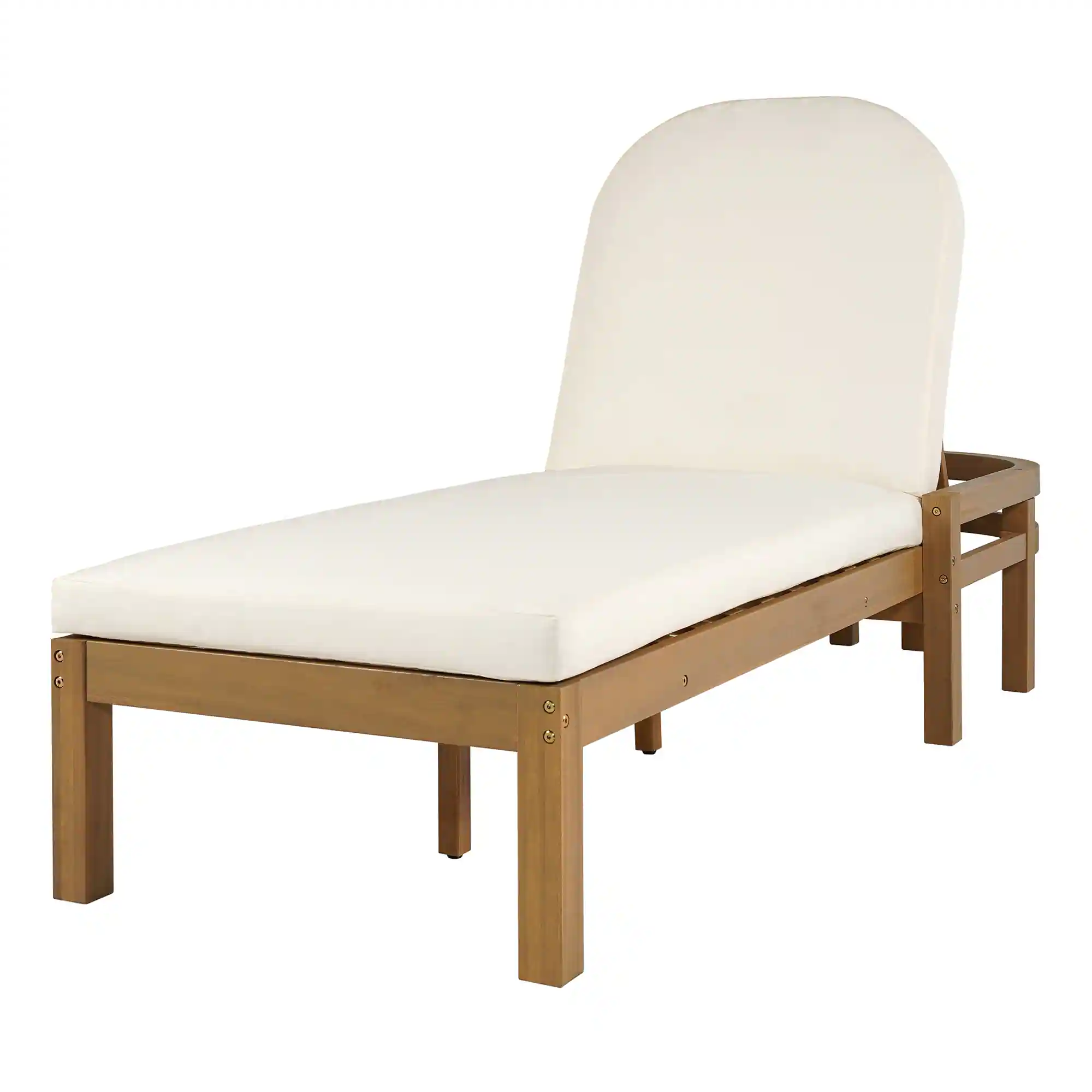 5-Position Adjustable Outdoor Chaise Lounge with Arched Backrest by Leisure Zone - Image 3