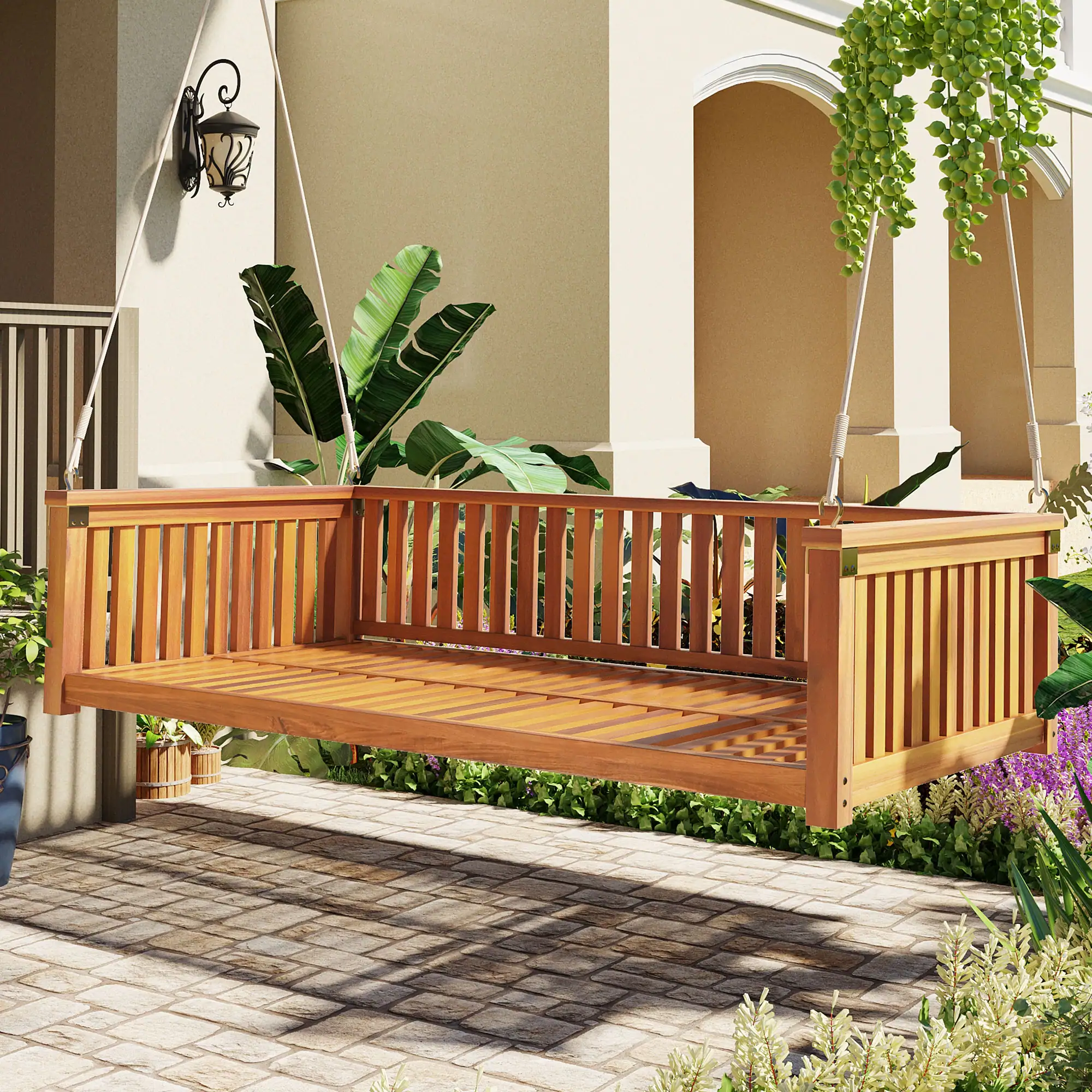 Minimalist Twin Size Garden Swing Bed by Leisure Zone - Image 21