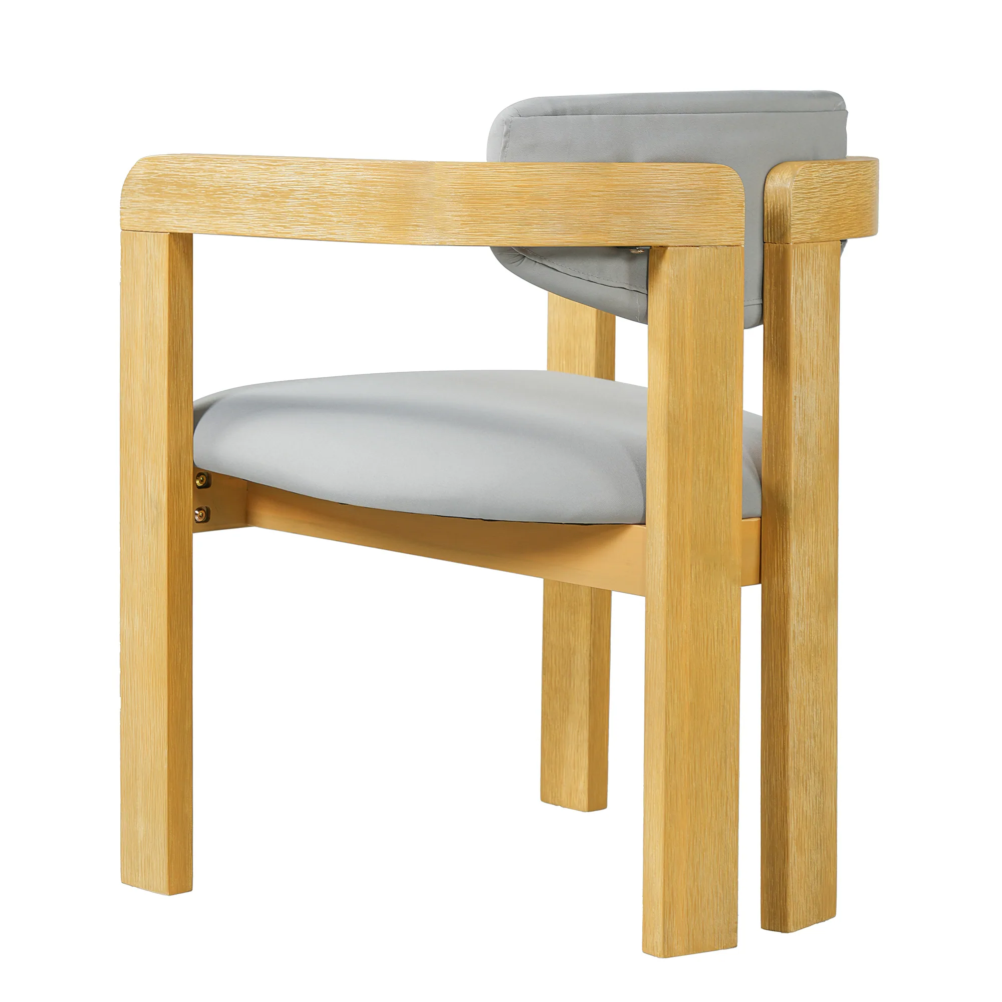 Set of 2 Outdoor Acacia Barrel Dining Chairs with Cushioned Wraparound Back by Leisure Zone - Image 15