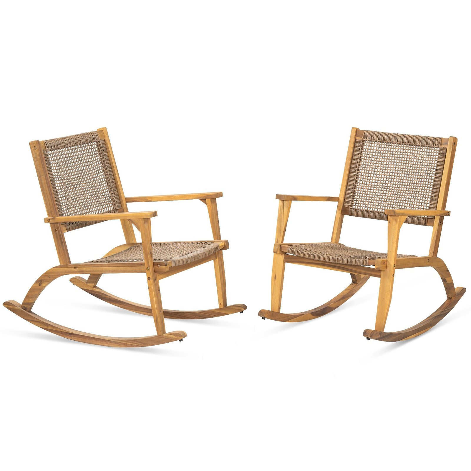 Comfortable Garden Porch Rocking Chairs(Set of 2) by Leisure Zone - Image 3