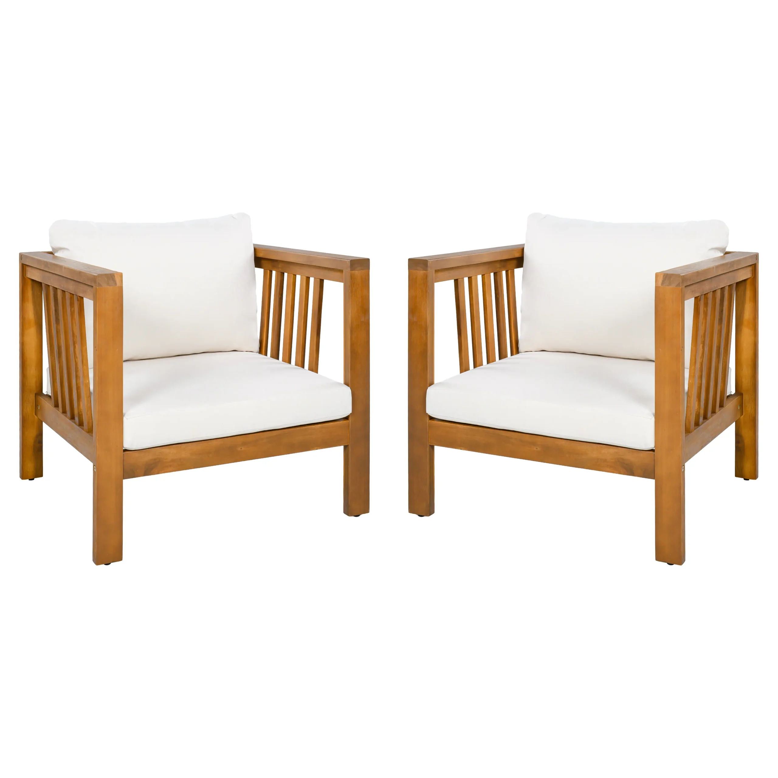 Outdoor Acacia Club Chair with Square Arms by Leisure Zone - Image 6