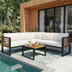 Modern Oasis 4-Piece Outdoor Conversation Set by Leisure Zone