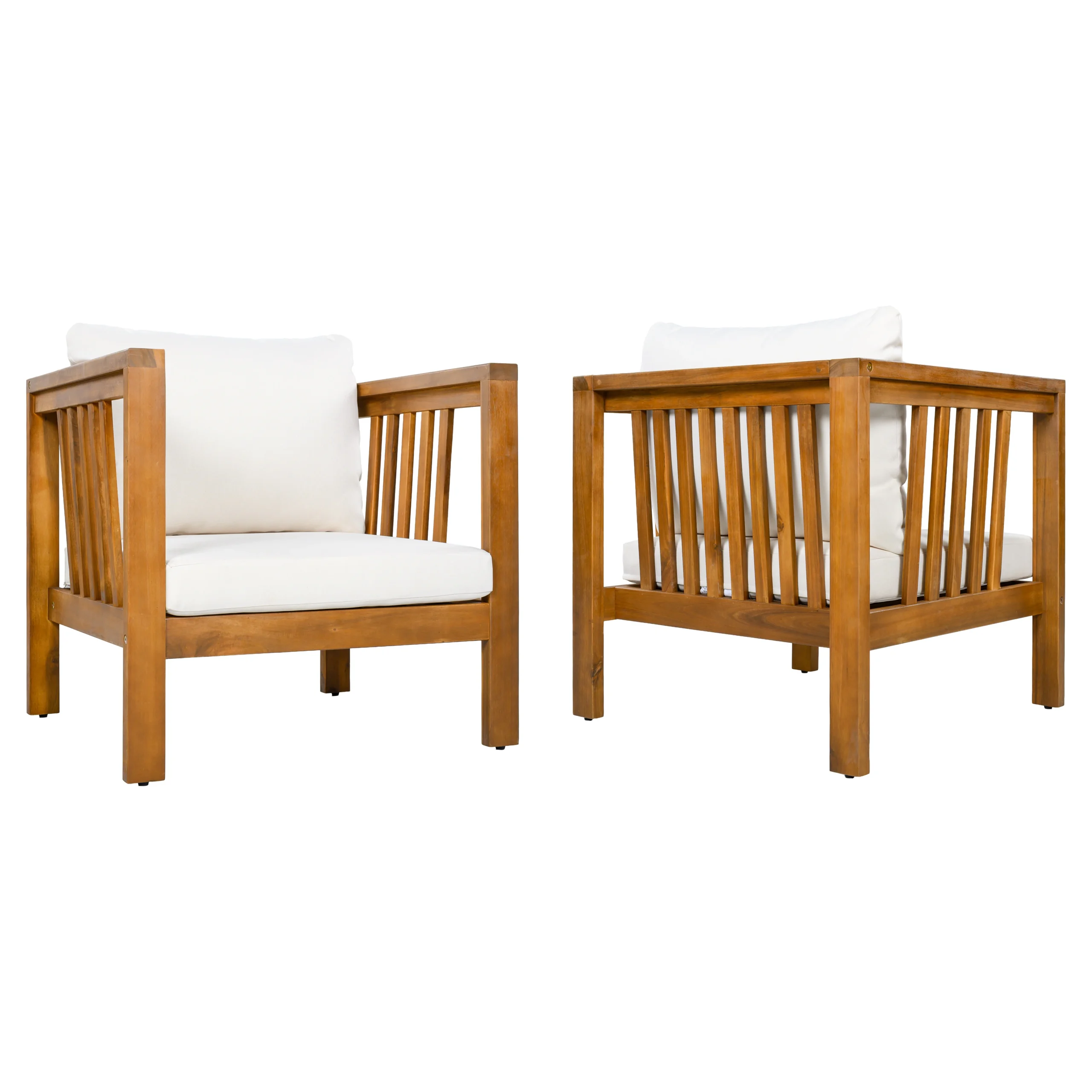 Outdoor Acacia Club Chair with Square Arms by Leisure Zone - Image 9