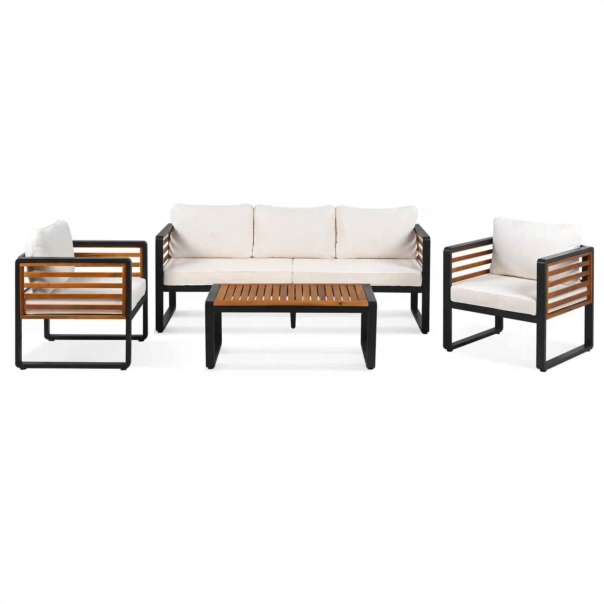 4-Piece Outdoor Conversation Set with Removable Cushions by Leisure Zone - Image 6