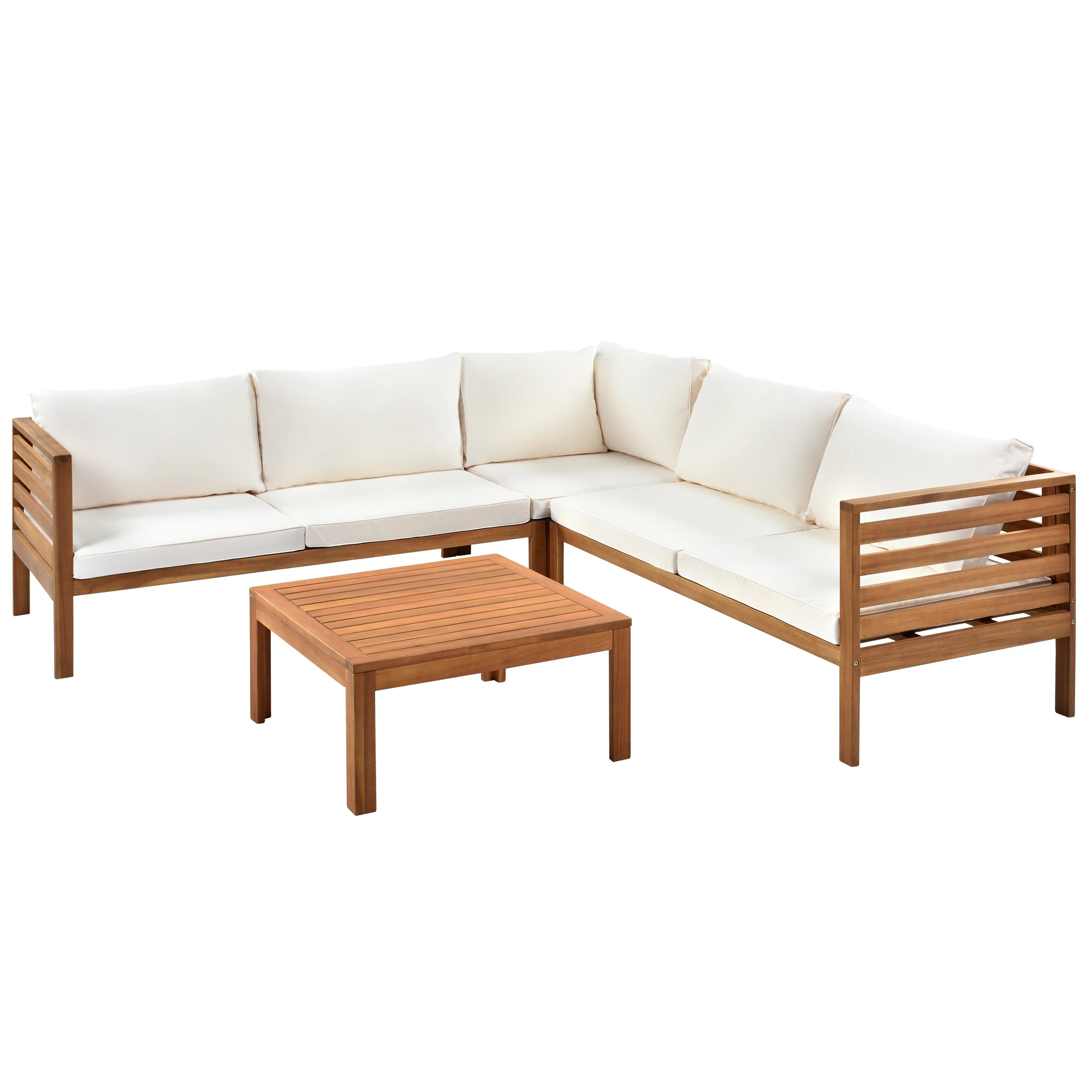 Acacia L-Shape Outdoor Conversation Set by Leisure Zone - Image 4