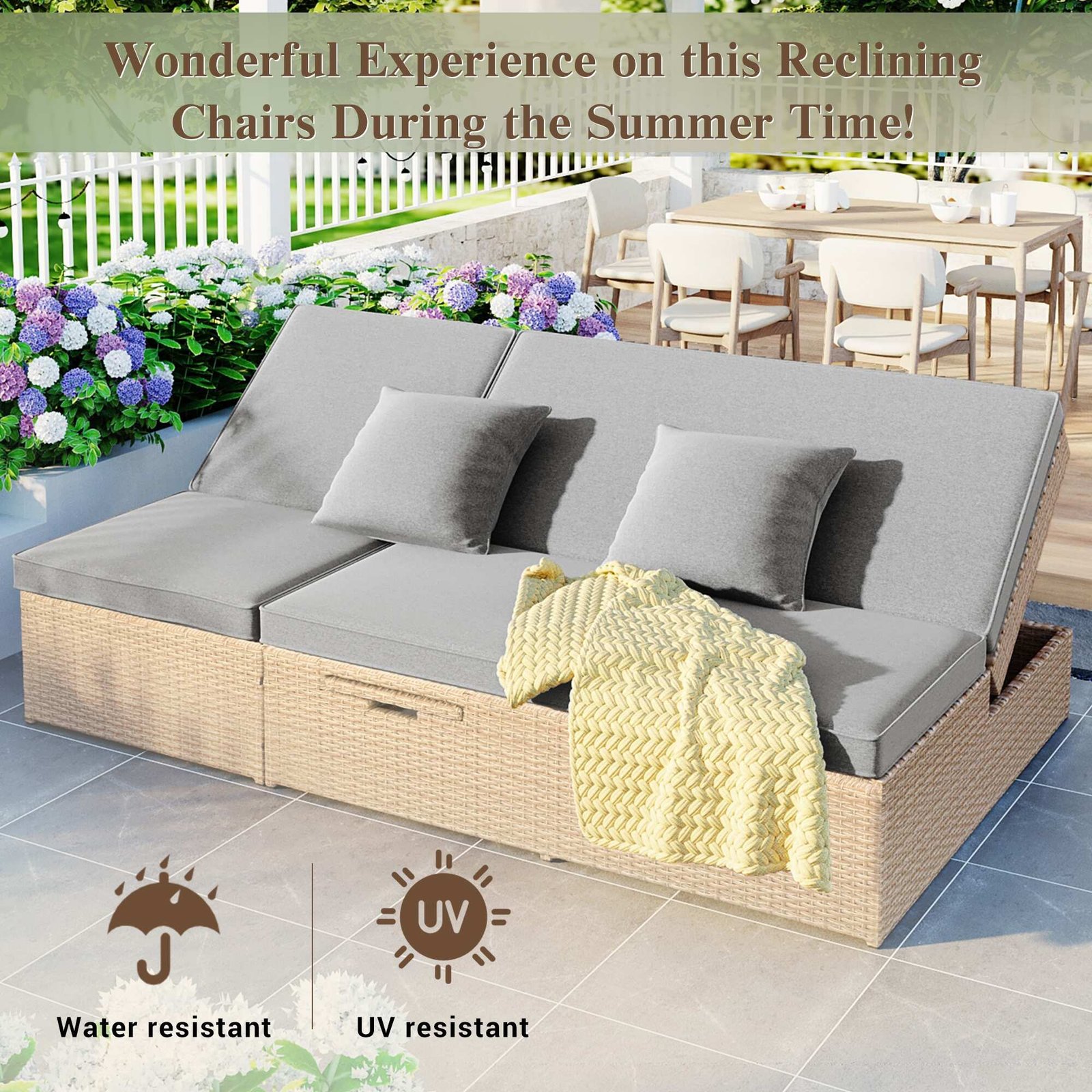 Luxury Adjustable Double Chaise Lounge by Leisure Zone - Image 6