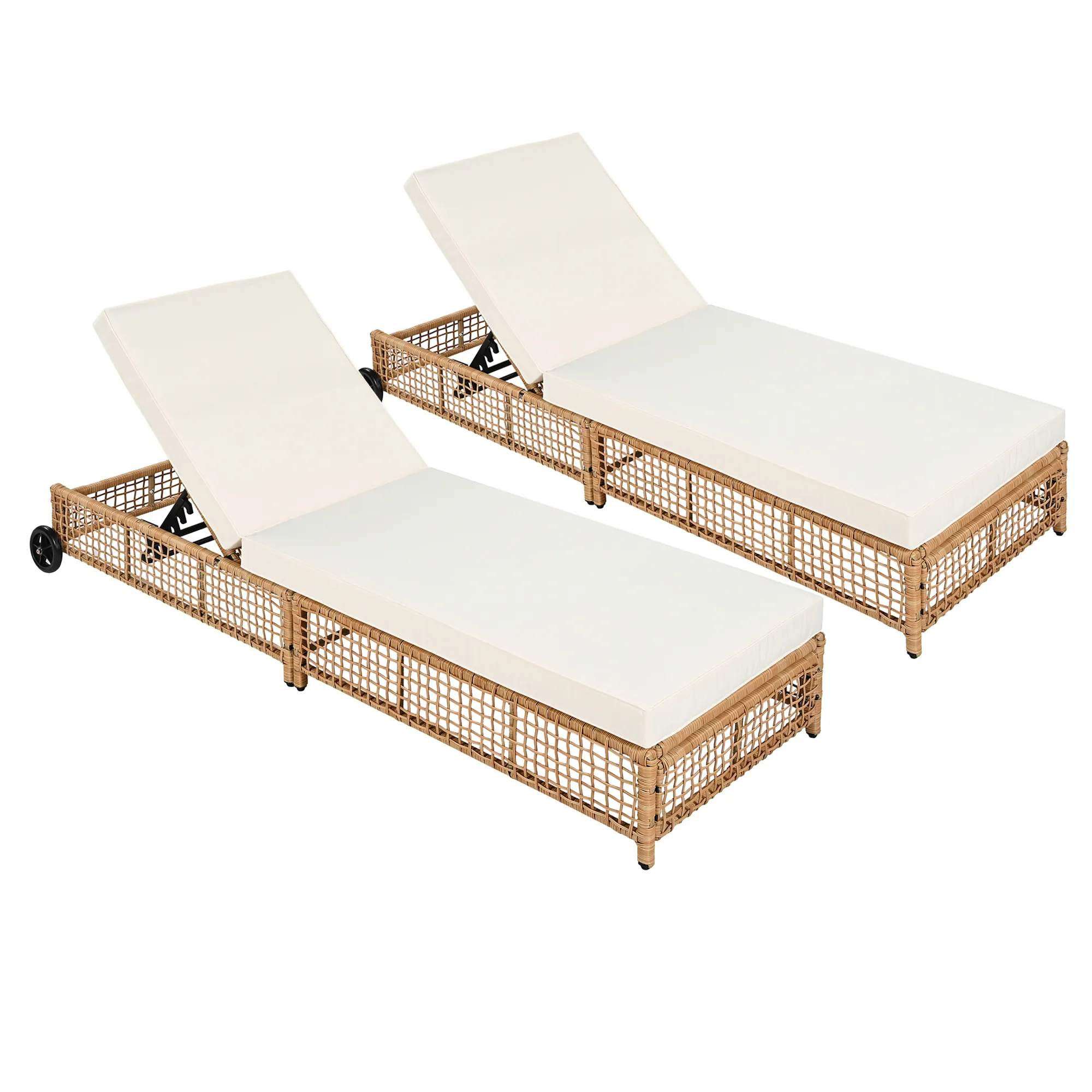 Luxurious Rattan Outdoor Lounge Chair Set of 2 by Leisure Zone - Image 4