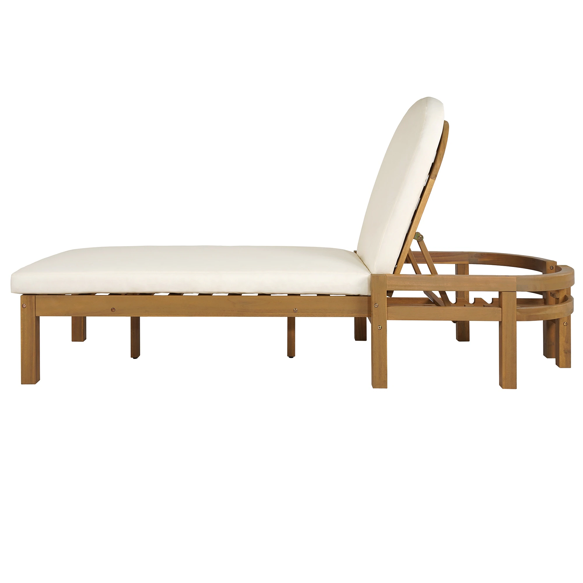 5-Position Adjustable Outdoor Chaise Lounge with Arched Backrest by Leisure Zone - Image 4