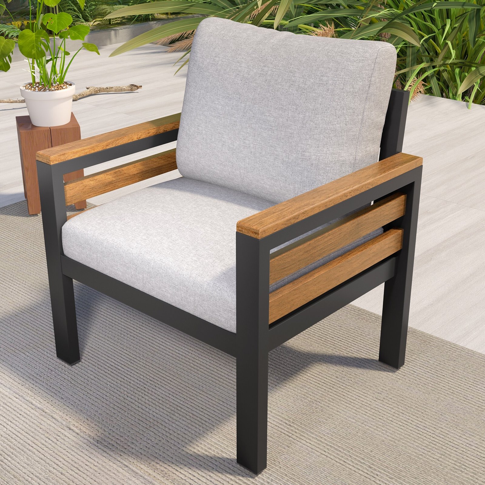 4-Piece Outdoor Patio Conversation Set with A Coffee Table by Leisure Zone - Image 7
