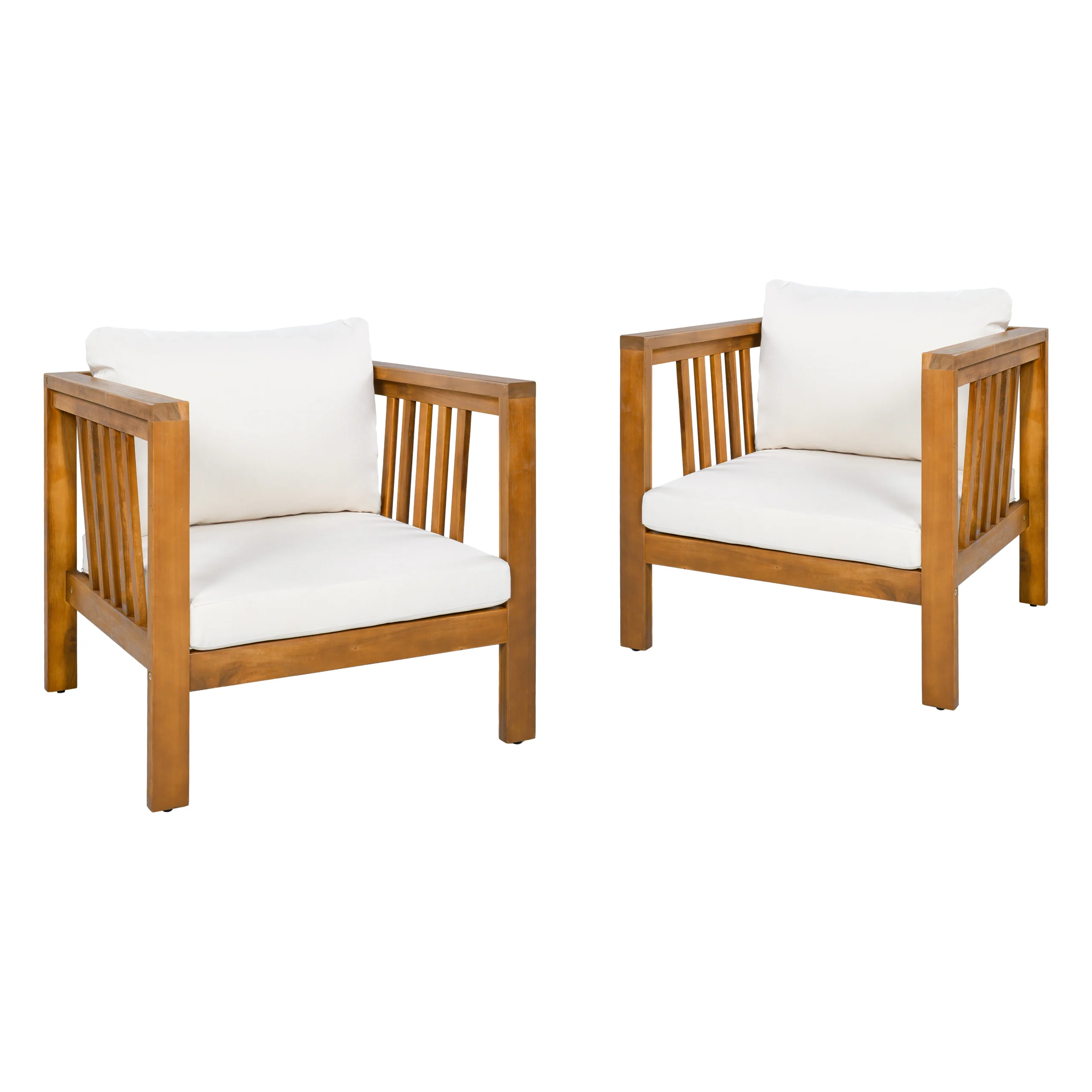 Outdoor Acacia Club Chair with Square Arms by Leisure Zone - Image 7