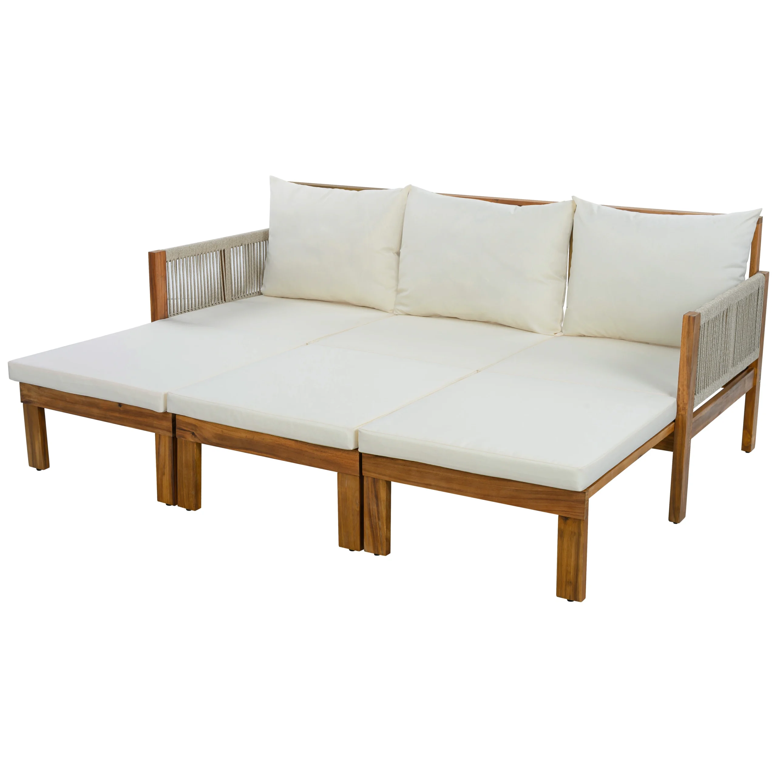 3-in-1 Outdoor Daybed & Patio Sofa with Pull-Out Sleeper by Leisure Zone - Image 3