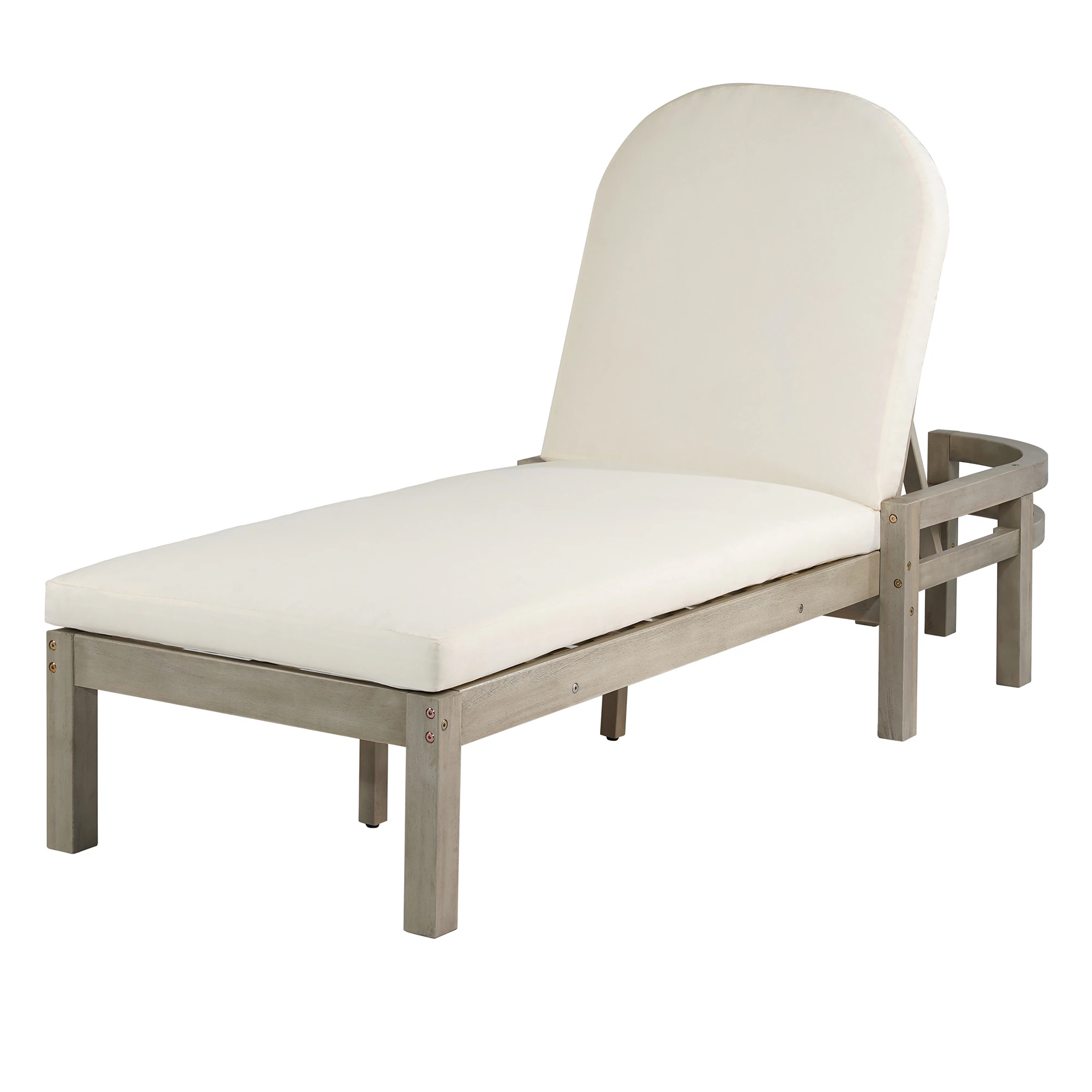 5-Position Adjustable Outdoor Chaise Lounge with Arched Backrest by Leisure Zone - Image 13