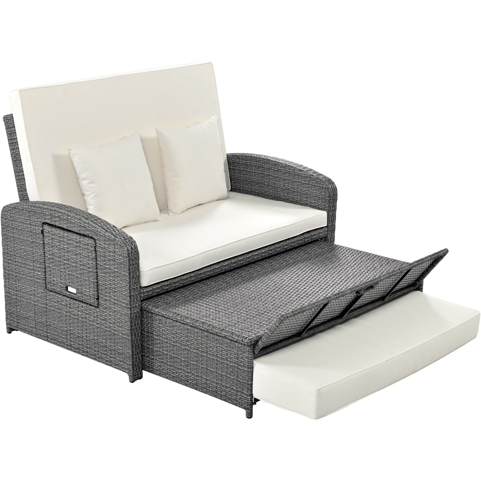 2-Person Reclining Daybed with Adjustable Back & Cushions by Leisure Zone - Image 3