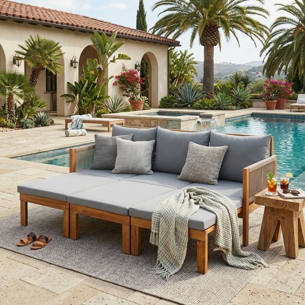 3-in-1 Outdoor Daybed & Patio Sofa with Pull-Out Sleeper by Leisure Zone - Image 22