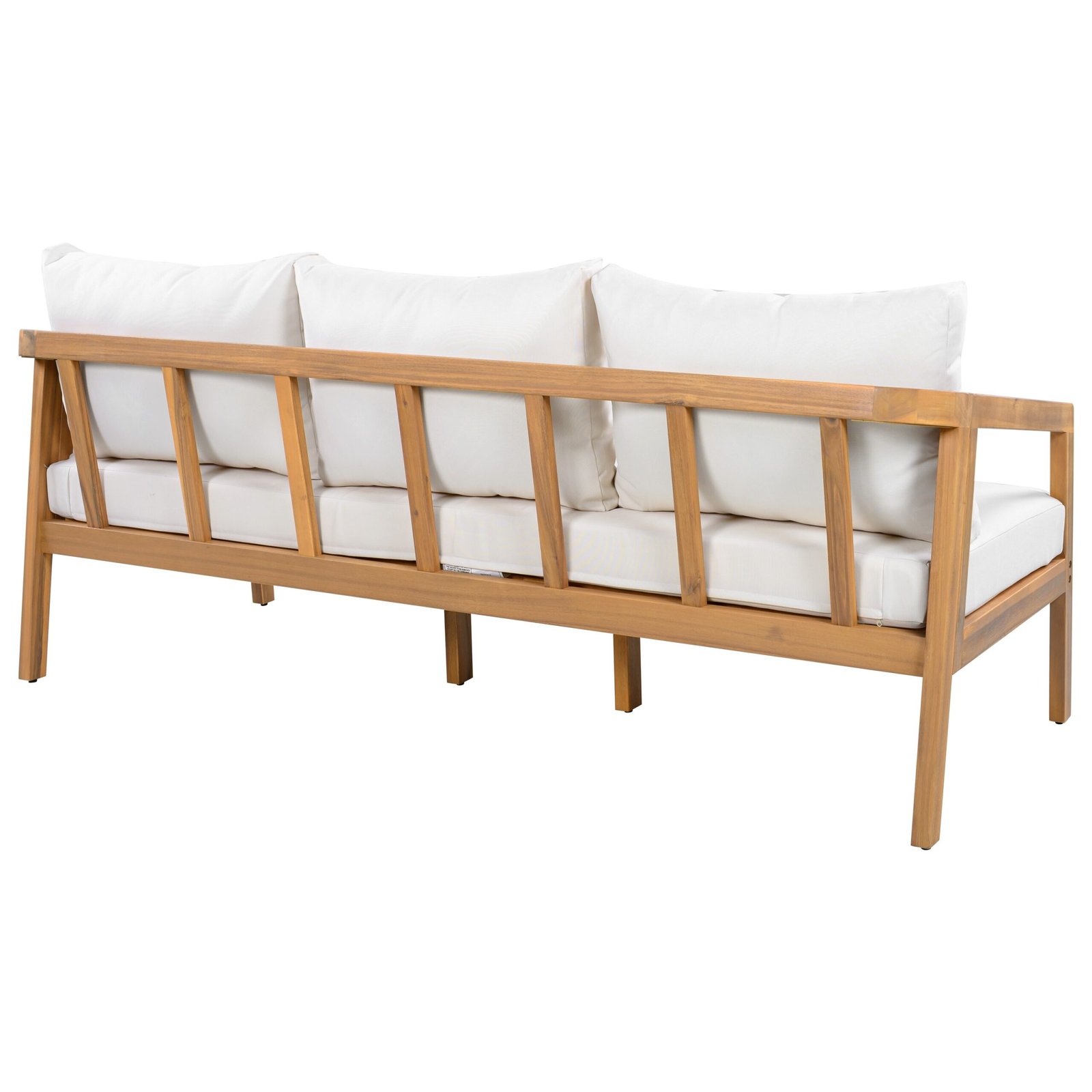 3-Seater Acacia Outdoor Patio Sofa with Thick Cushions by Leisure Zone - Image 6