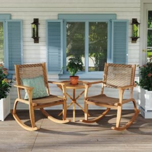 Comfortable Garden Porch Rocking Chairs(Set of 2) by Leisure Zone
