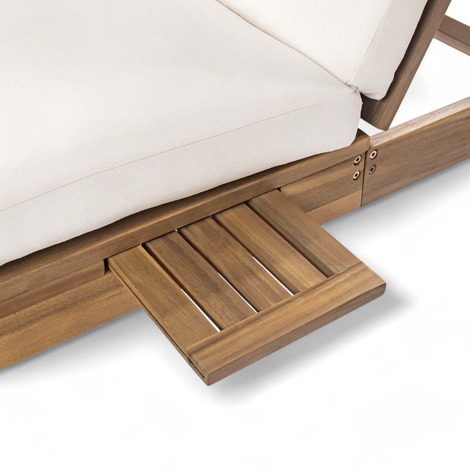 Elegant 5-Position Adjustable Double Chaise Lounge with Side Table by Leisure Zone - Image 10