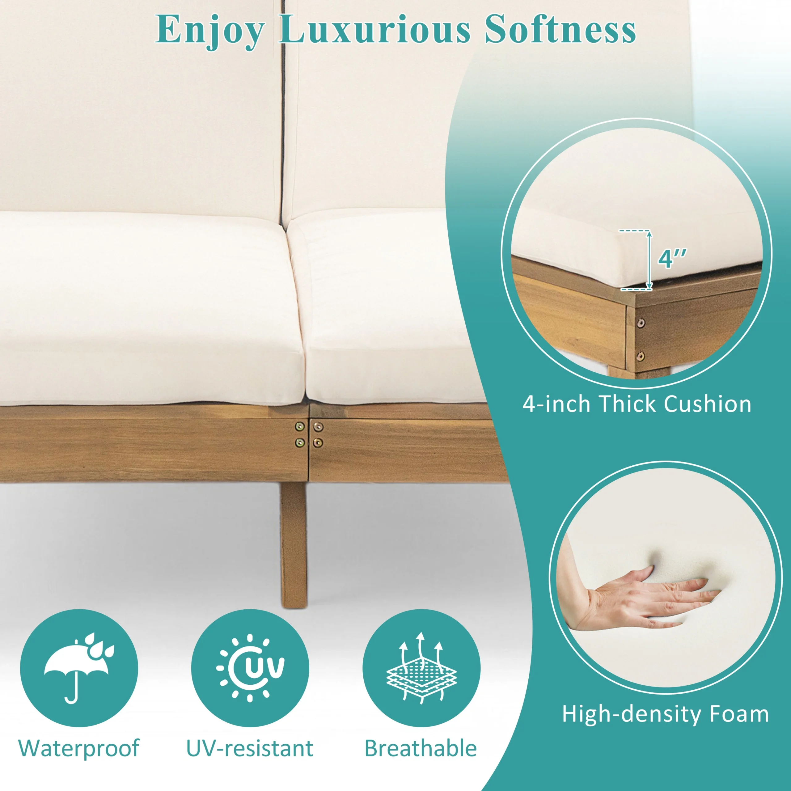 Elegant 5-Position Adjustable Double Chaise Lounge with Side Table by Leisure Zone - Image 9