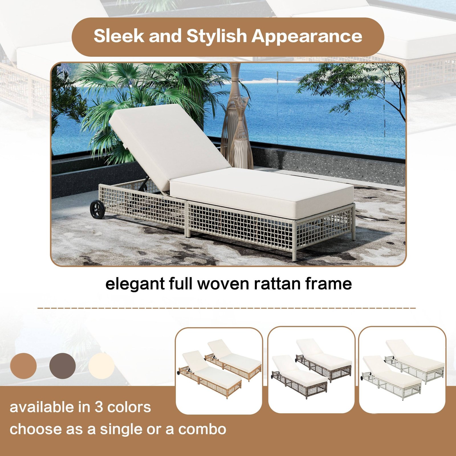 Luxurious Rattan Outdoor Lounge Chair Set of 2 by Leisure Zone - Image 15