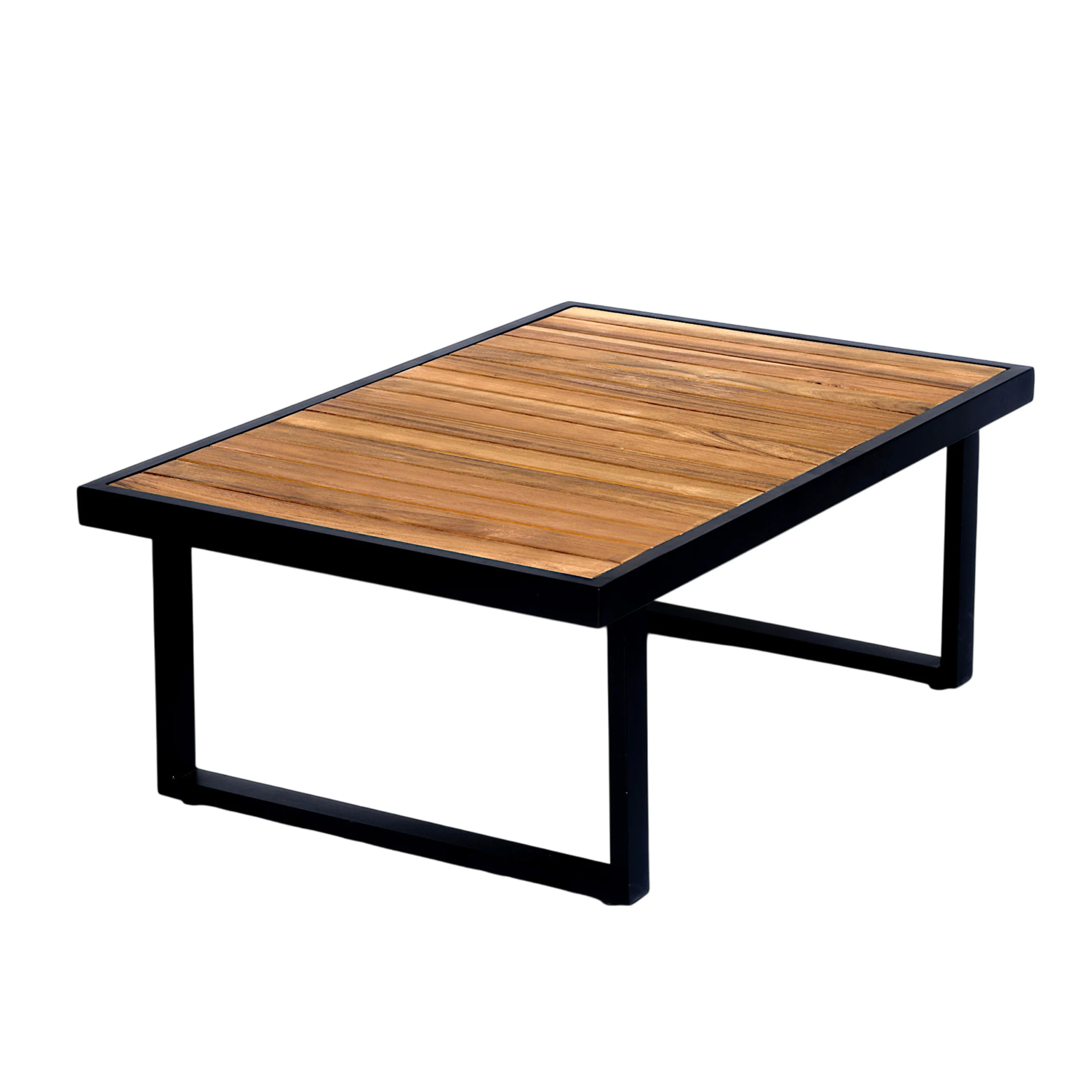 Acacia Wood & Metal Outdoor Sofa Set with High Back Cushions, Ottoman & Coffee Table by Leisure Zone - Image 7