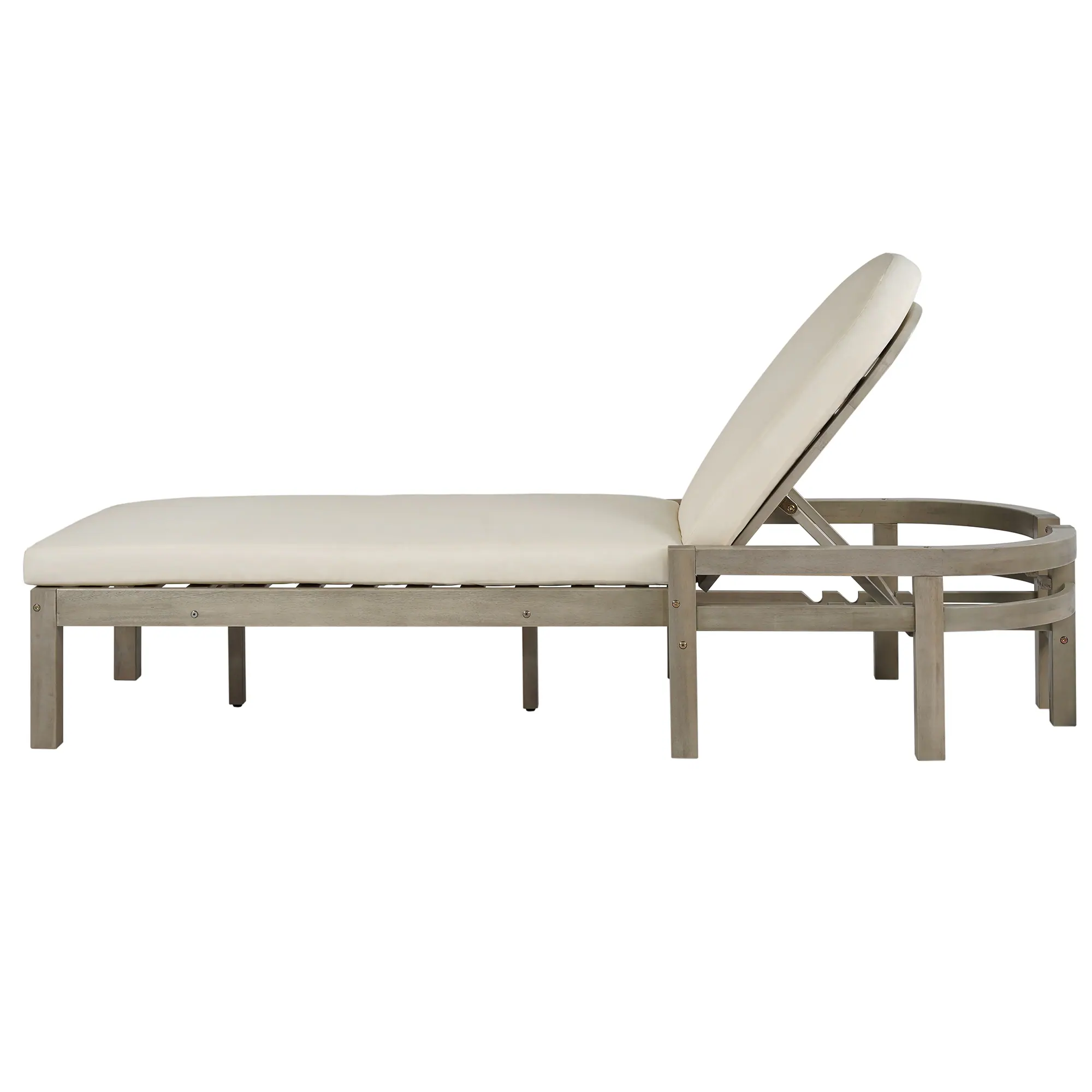 5-Position Adjustable Outdoor Chaise Lounge with Arched Backrest by Leisure Zone - Image 14