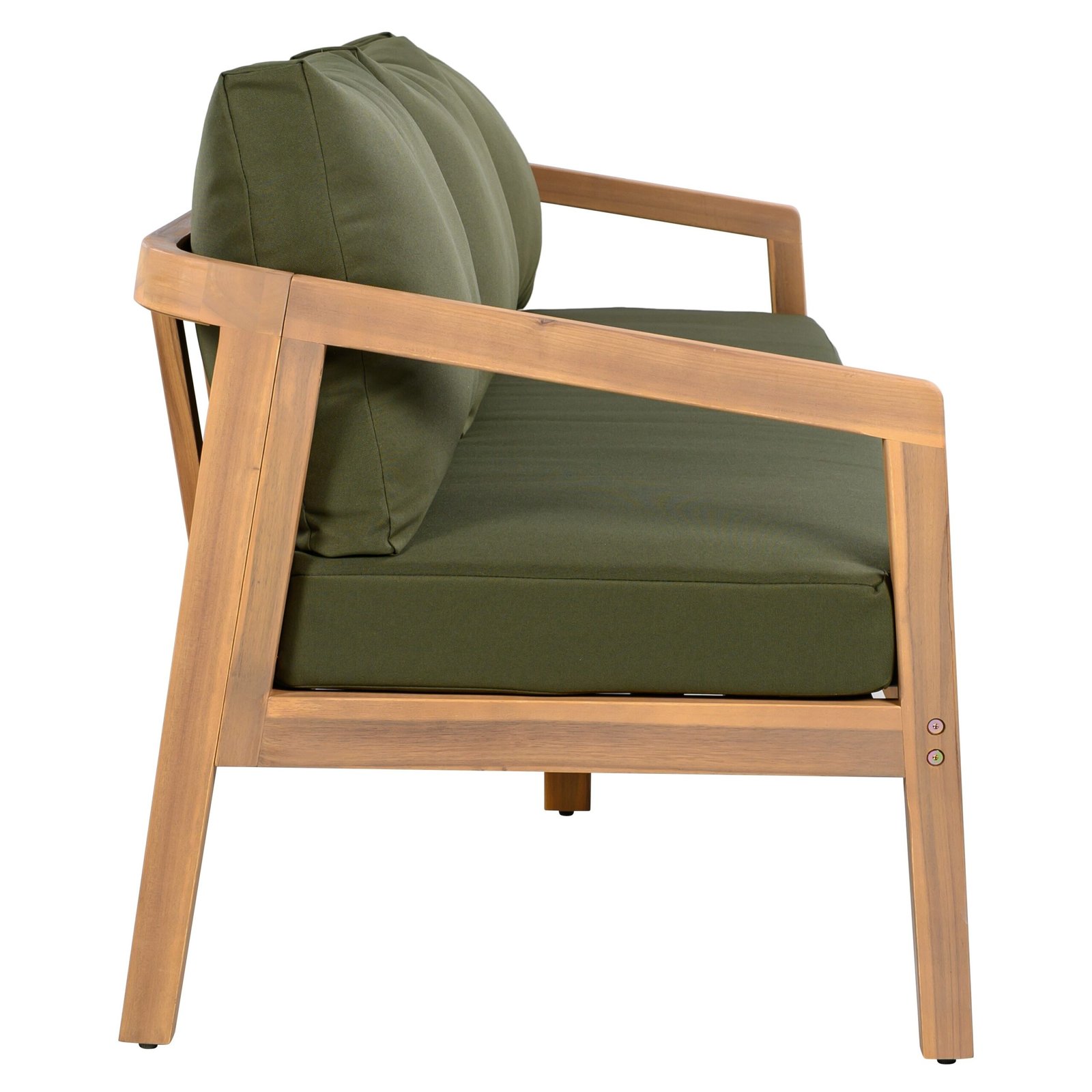 3-Seater Acacia Outdoor Patio Sofa with Thick Cushions by Leisure Zone - Image 18