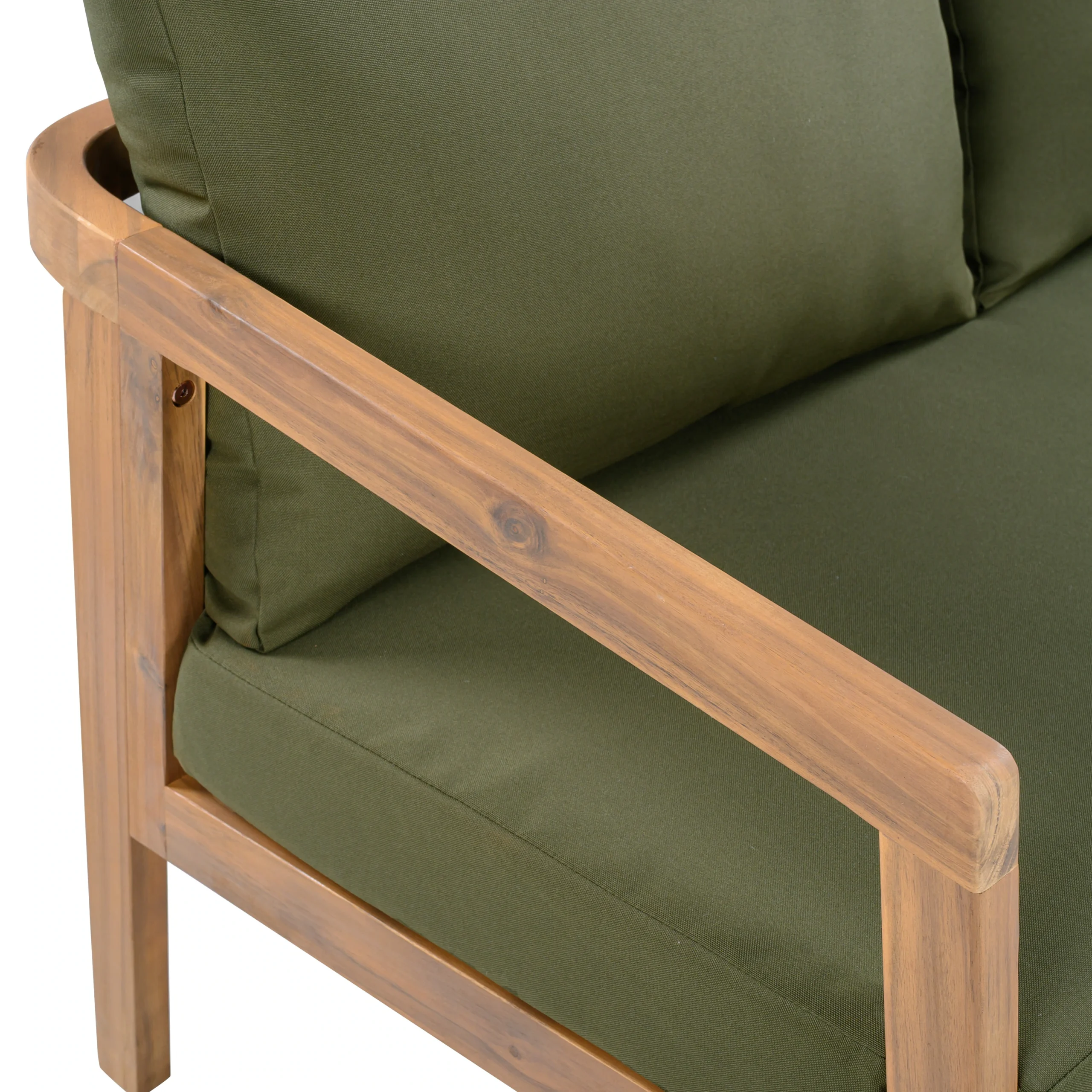 Acacia Wood Patio Loveseat Sofa with Thick Cushions by Leisure Zone - Image 22