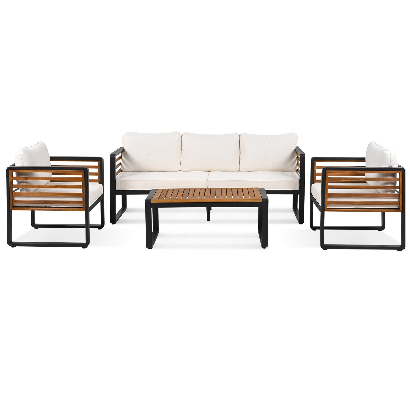 4-Piece Outdoor Conversation Set with Removable Cushions by Leisure Zone - Image 7