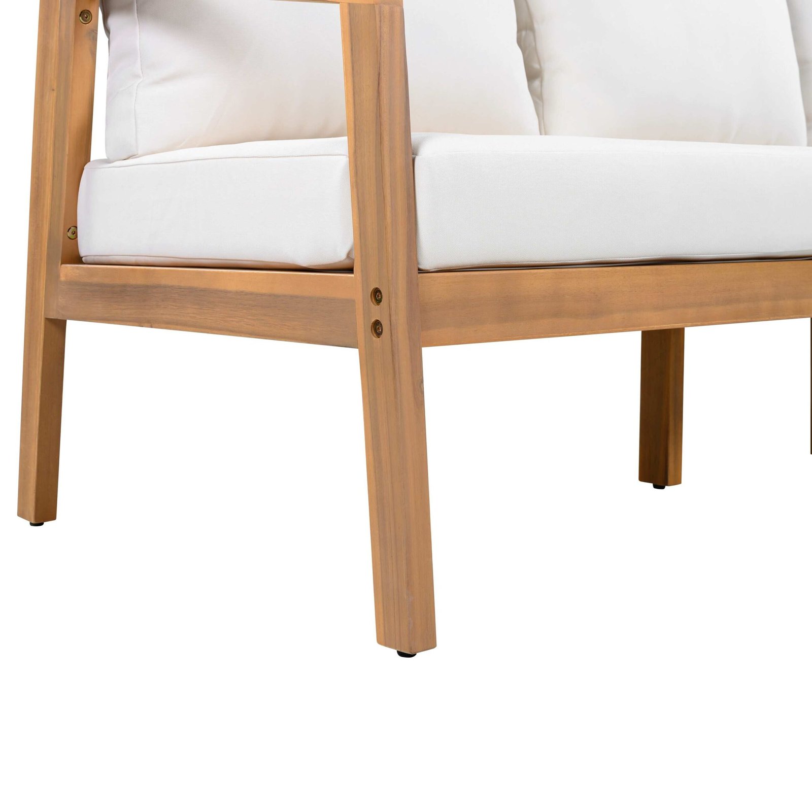 3-Seater Acacia Outdoor Patio Sofa with Thick Cushions by Leisure Zone - Image 8
