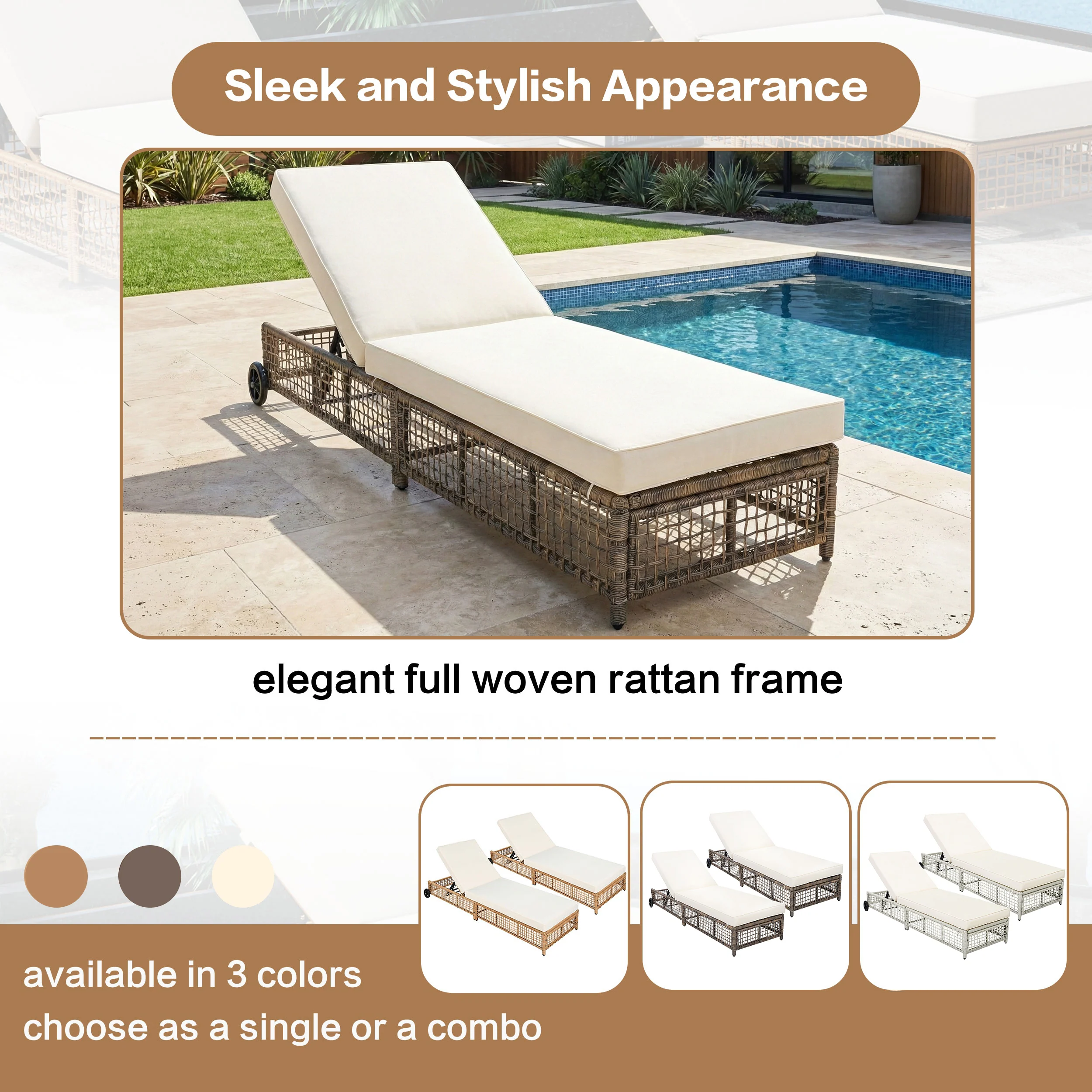 Luxurious Rattan Outdoor Lounge Chair Set of 2 by Leisure Zone - Image 23